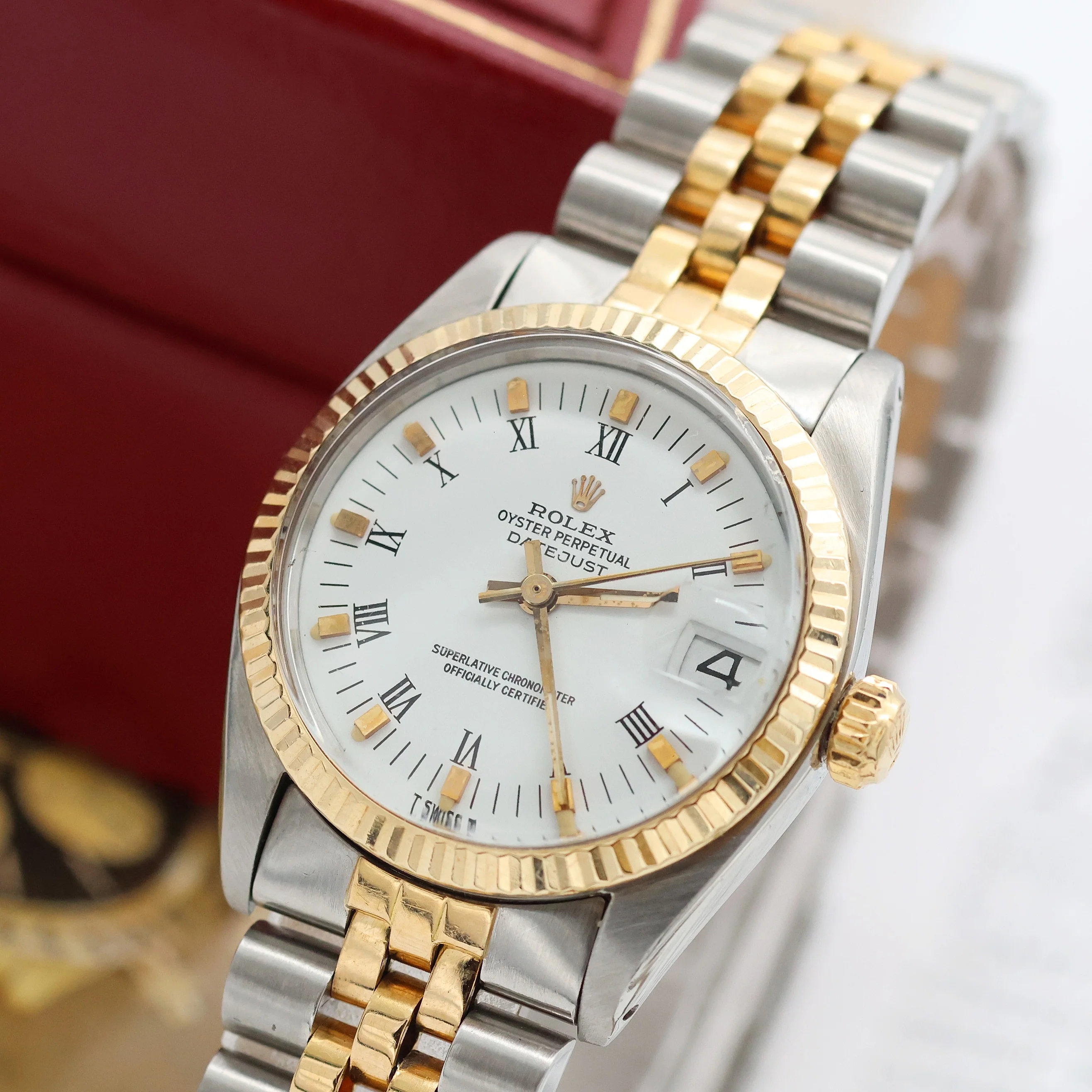 Rolex Datejust 31 ref. 6827 White Roman Dial - Jubilee bracelet - Image 6