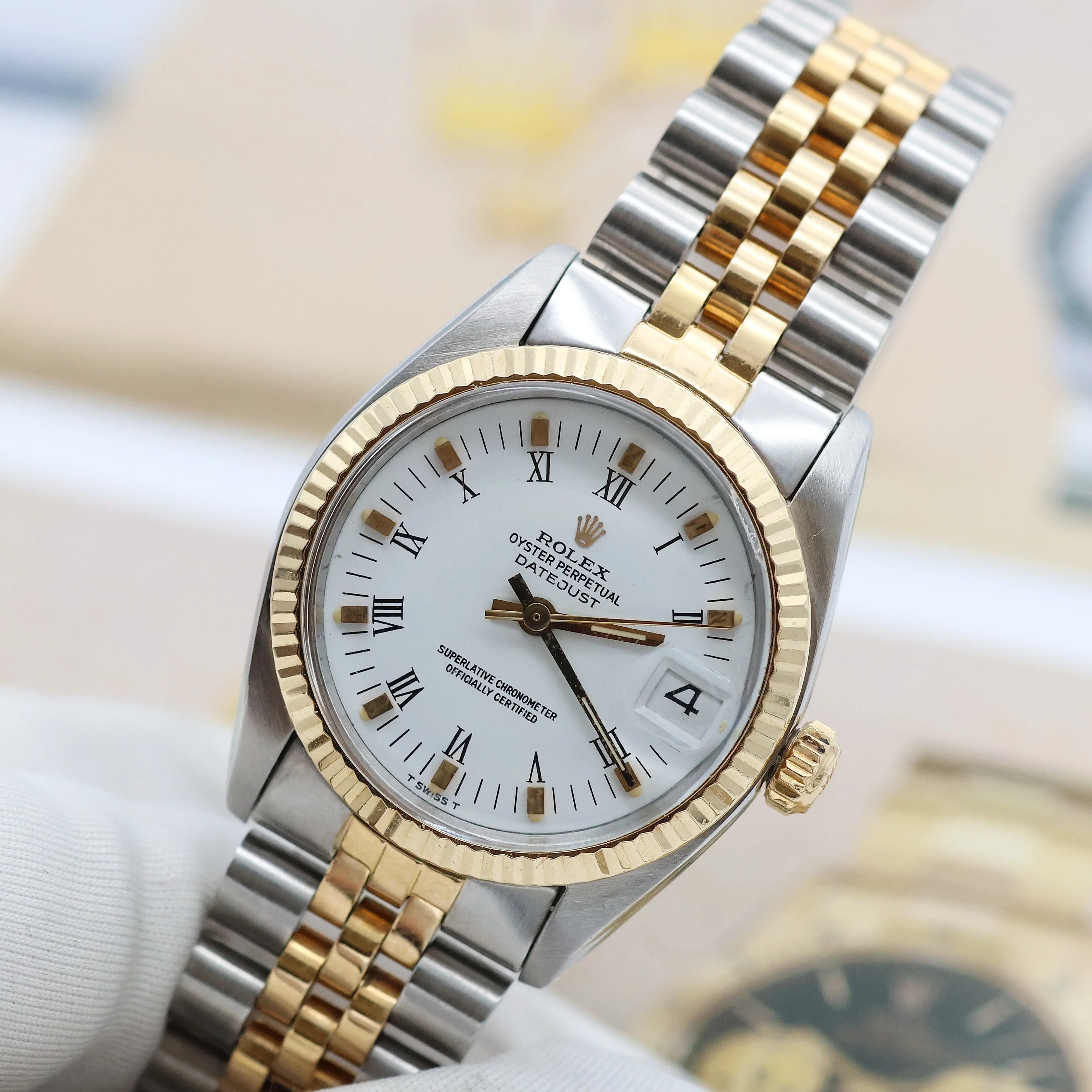 Rolex Datejust 31 ref. 6827 White Roman Dial - Jubilee bracelet - Image 8