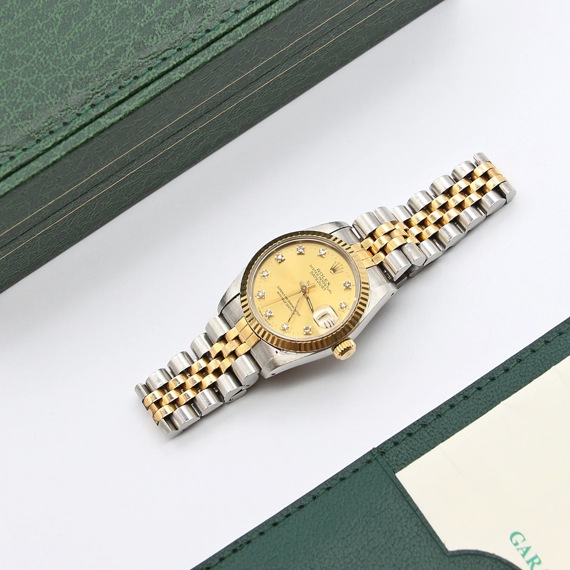 Rolex Datejust 31 ref 68273 Steel/Gold Jubilee Champagne Diamonds dial - Full Set