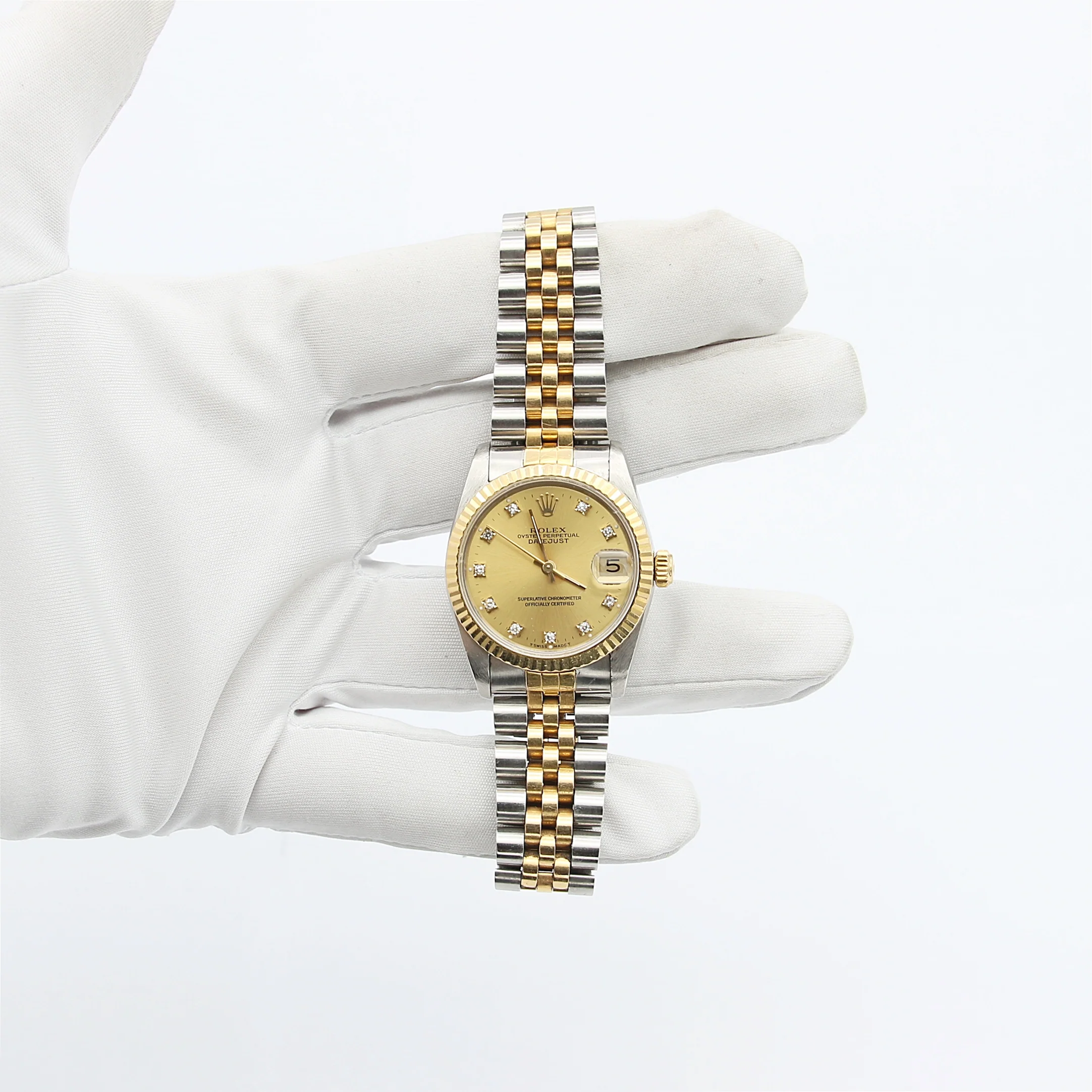 Rolex Datejust 31 ref 68273 Steel/Gold Jubilee Champagne Diamonds dial - Full Set - Image 2