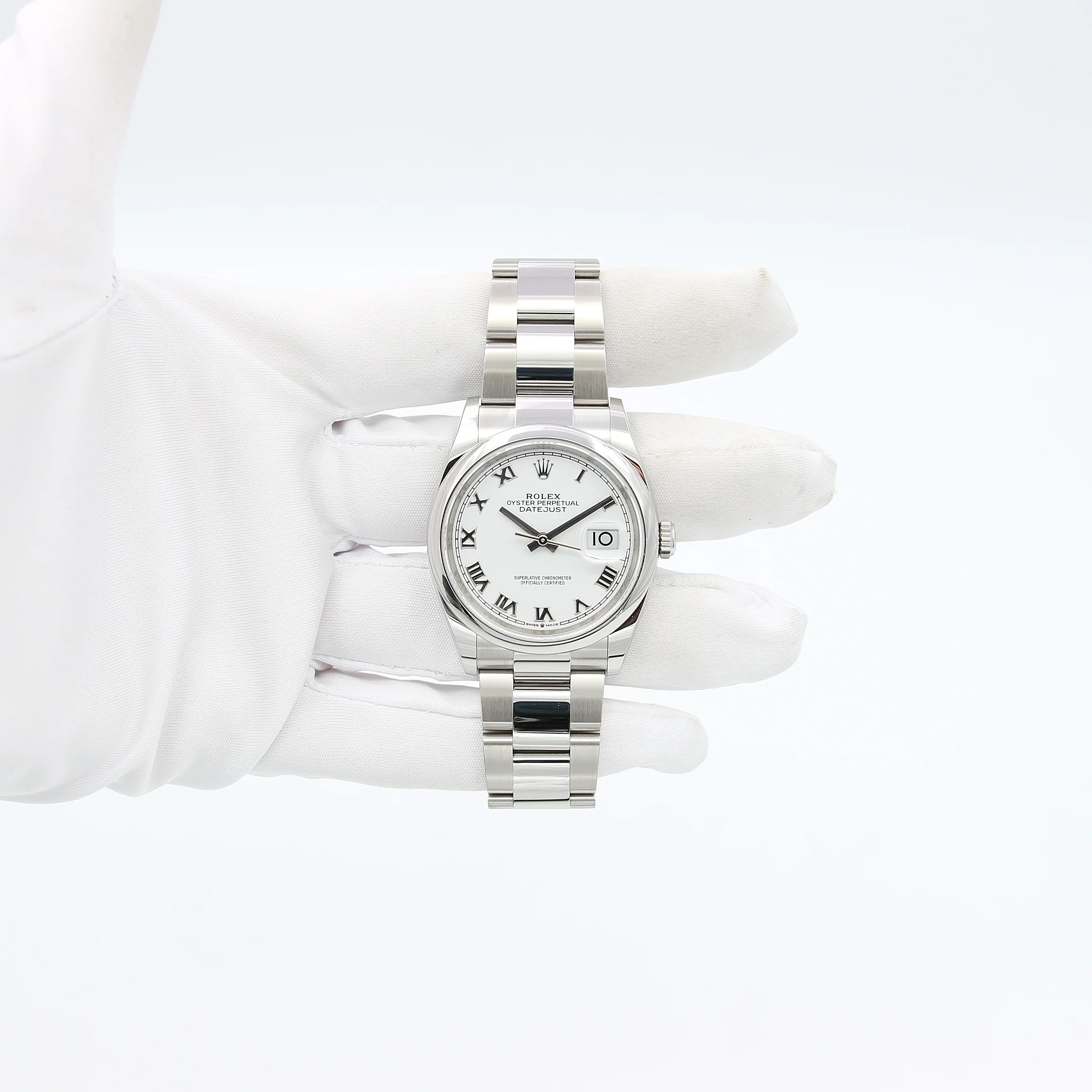 Rolex Datejust 36 126200 White Roman Dial Oyster bracelet with Card - Image 10