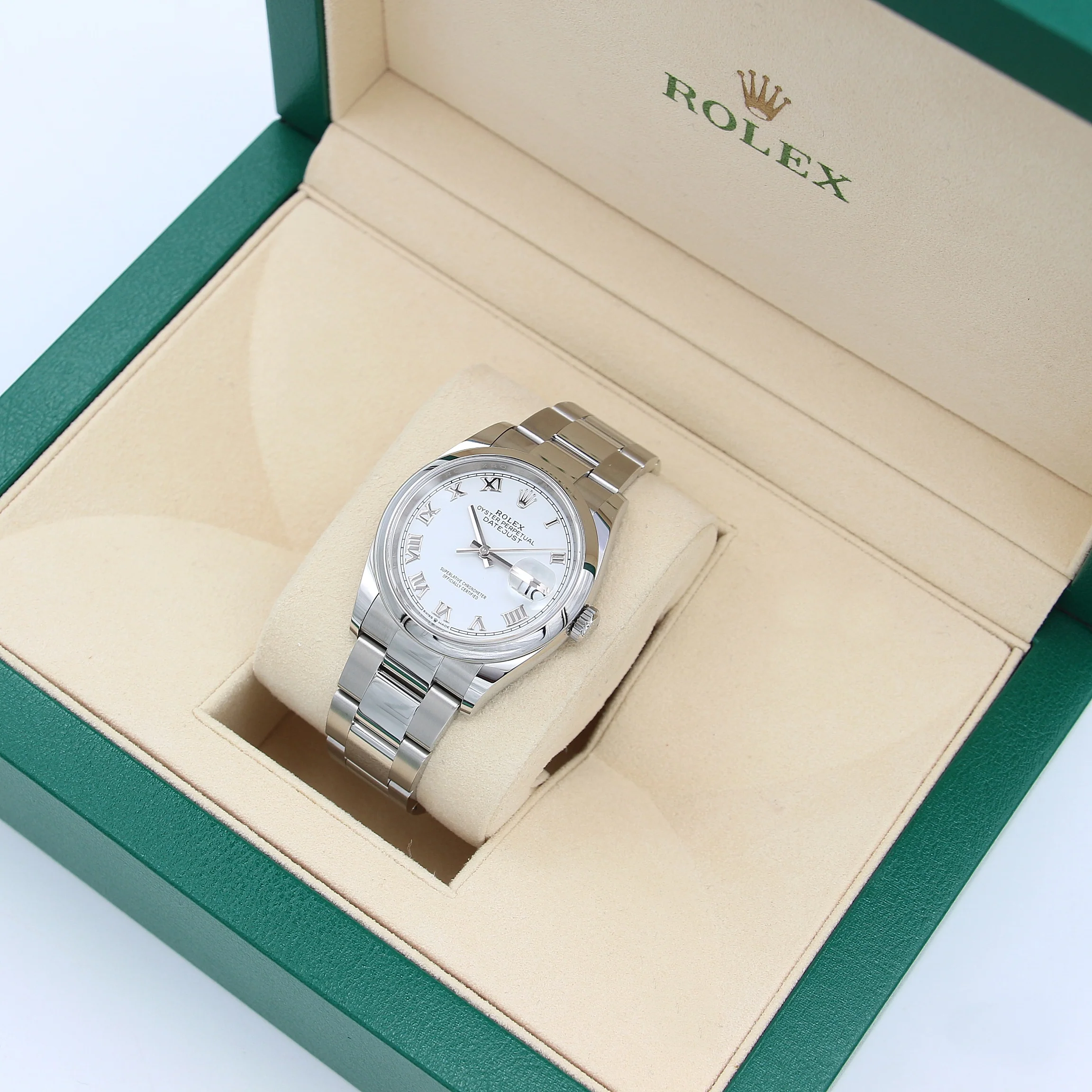 Rolex Datejust 36 126200 White Roman Dial Oyster bracelet with Card - Image 3
