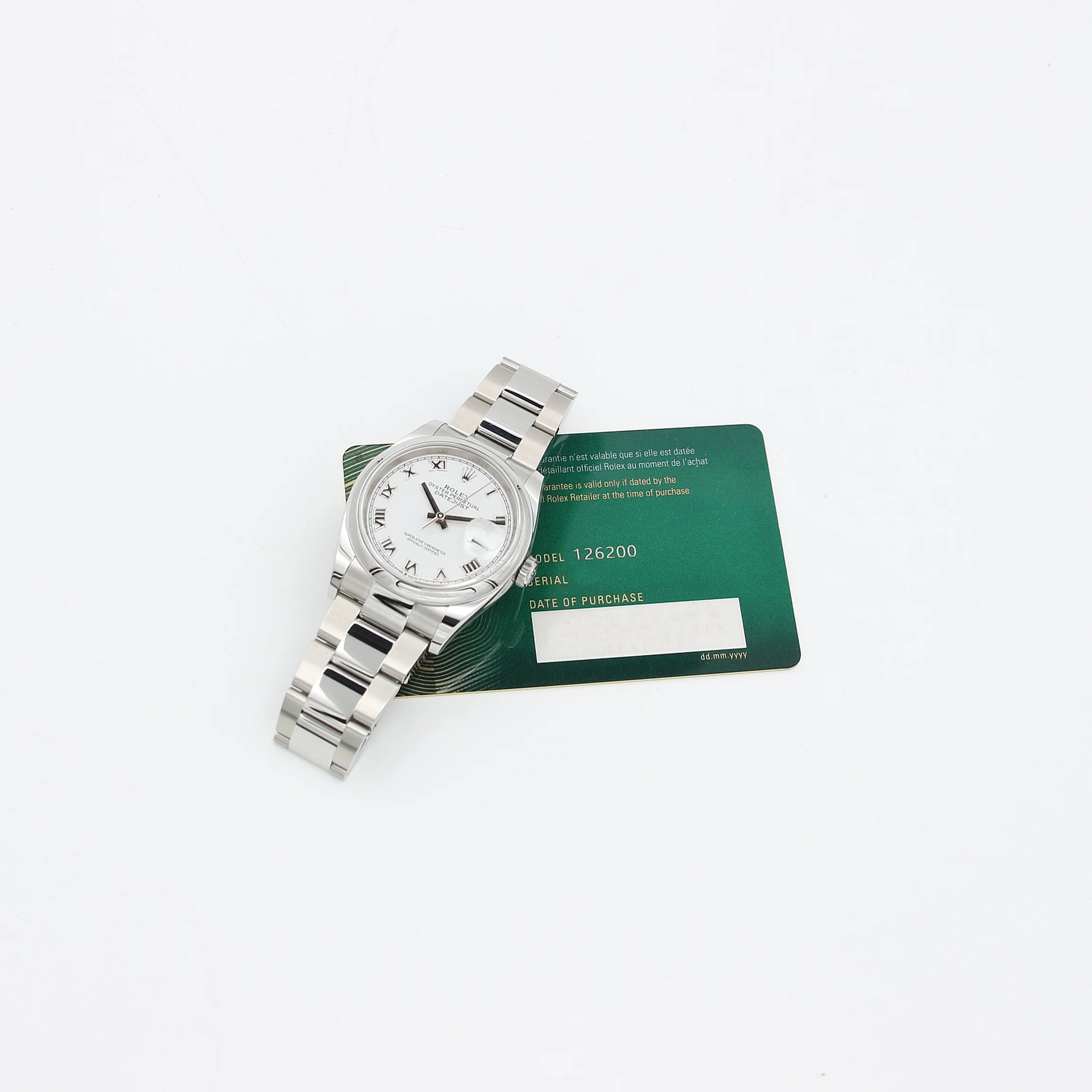 Rolex Datejust 36 126200 White Roman Dial Oyster bracelet with Card - Image 4