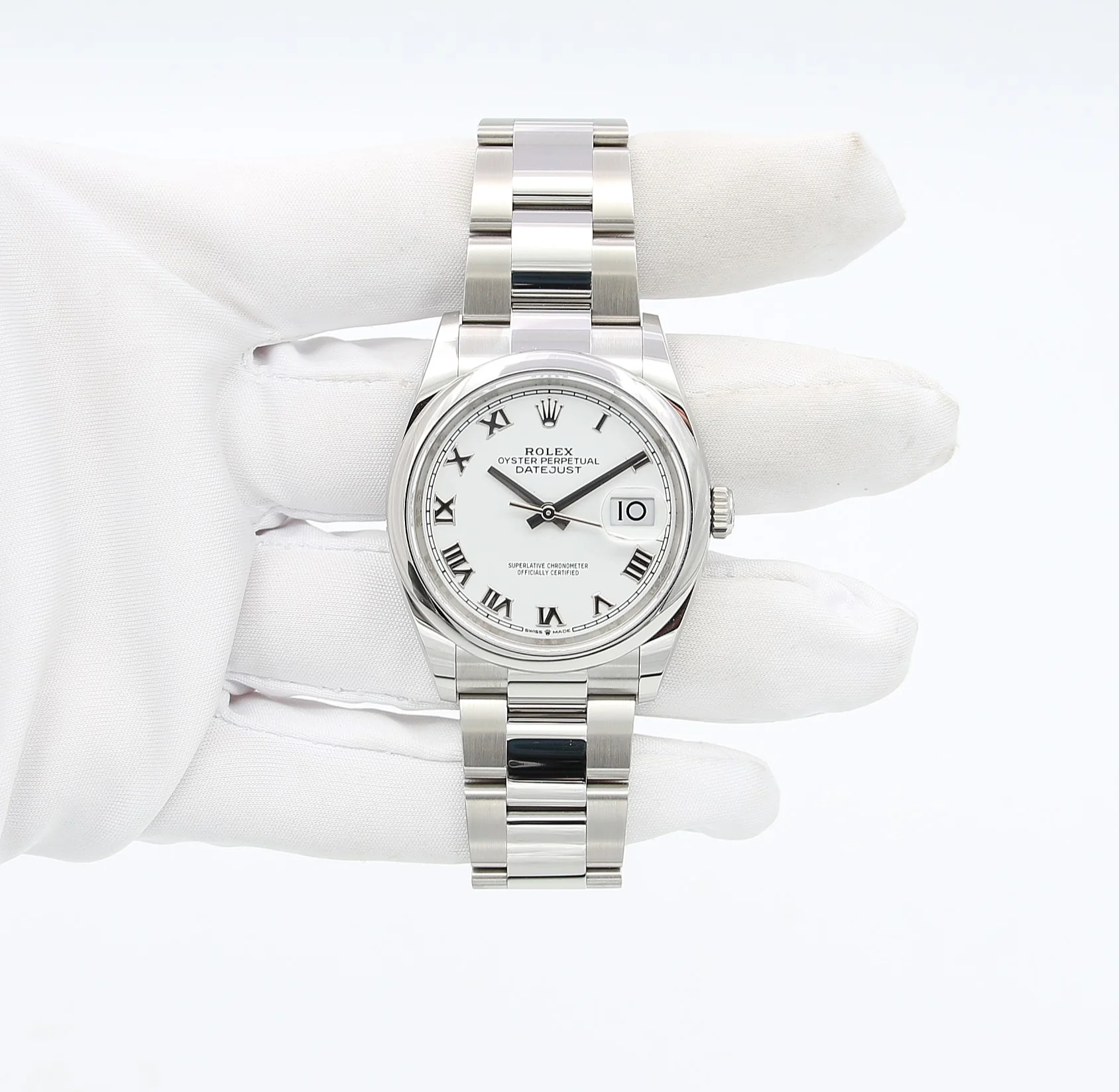 Rolex Datejust 36 126200 White Roman Dial Oyster bracelet with Card - Image 5