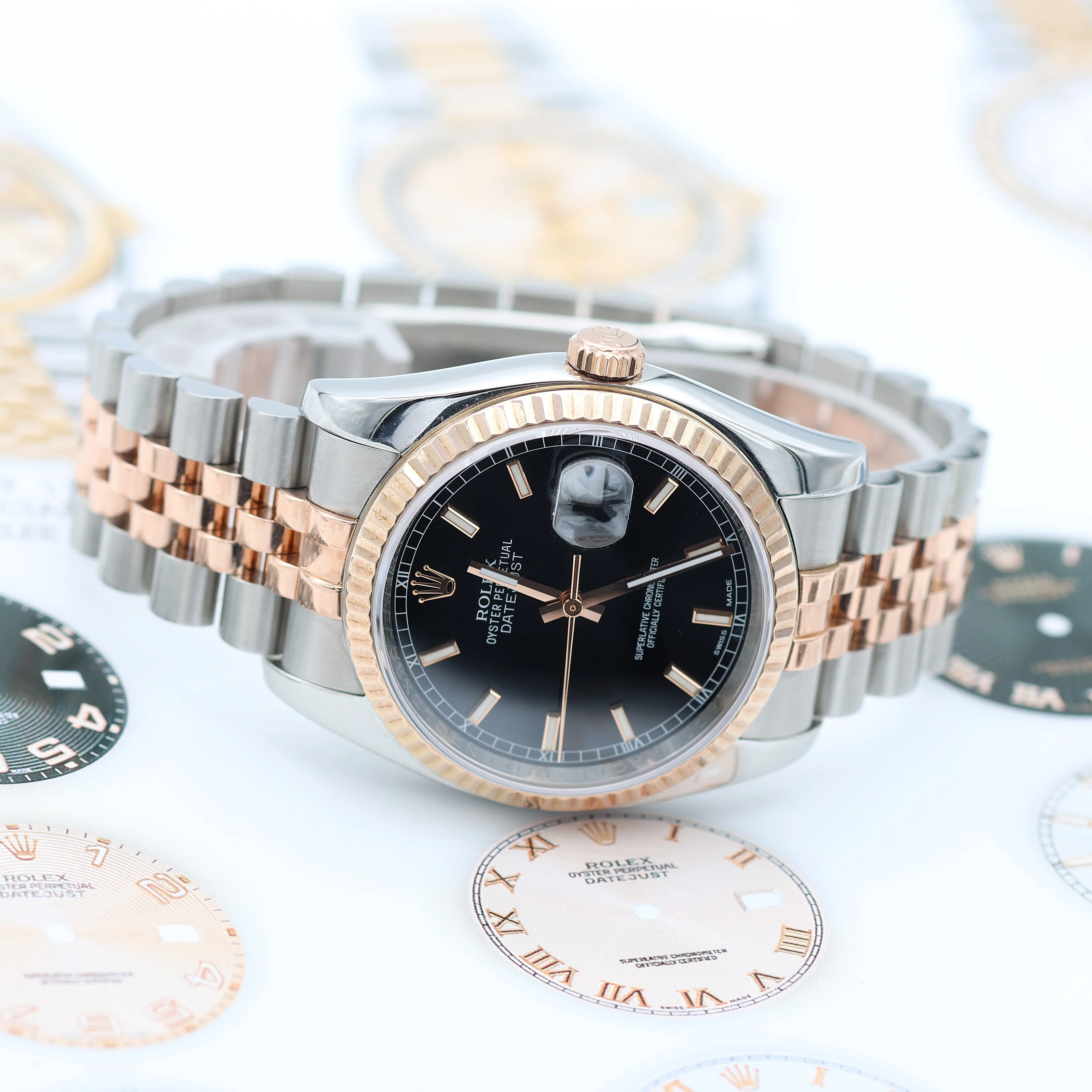 Rolex Datejust 36 ref. 116231 Black Dial - Steel/Rose Gold Jubilee - Full Set - Image 8