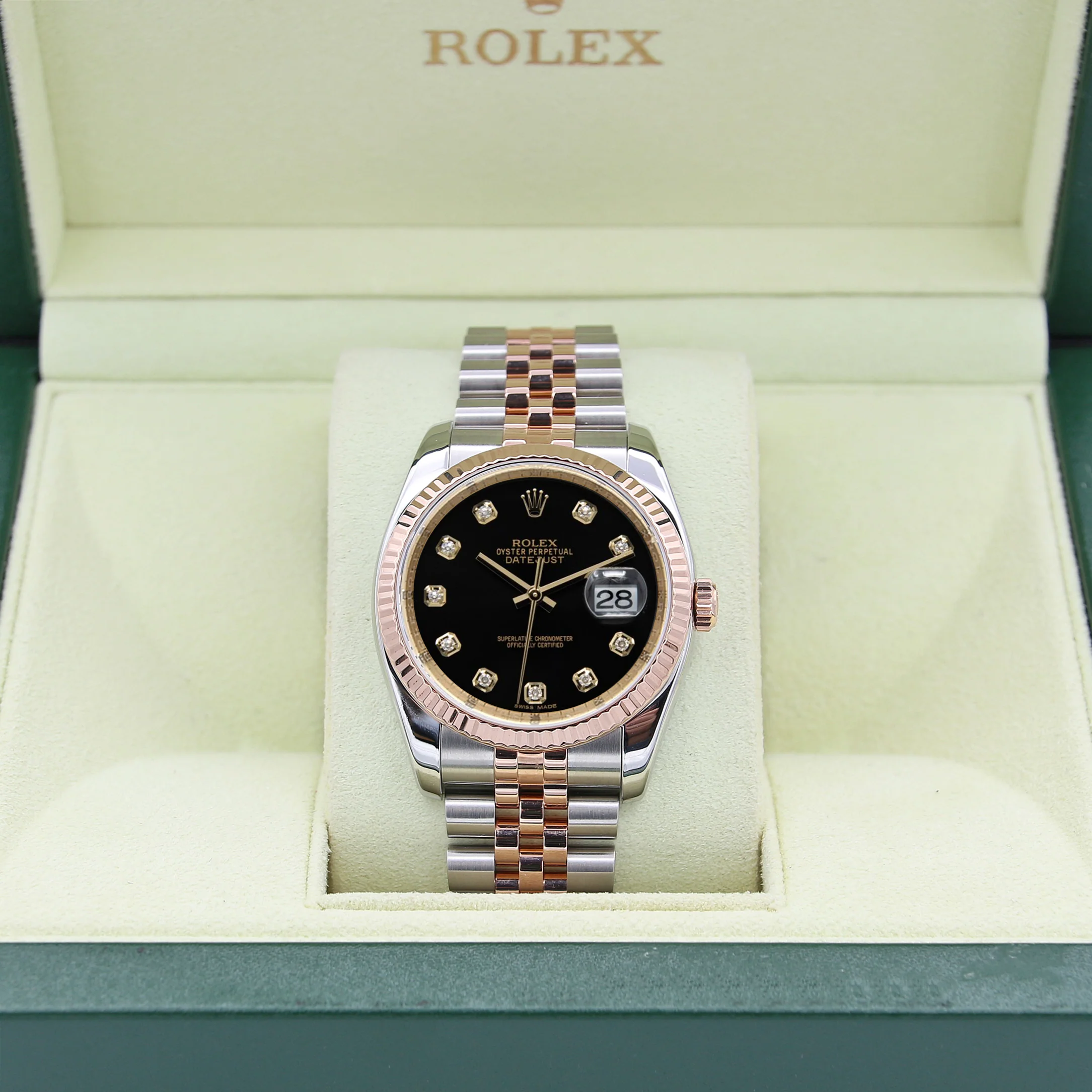 Rolex Datejust 36 ref. 116231 Black Diamonds Dial - Steel/Rose Gold Jubilee - Full Set - Image 3