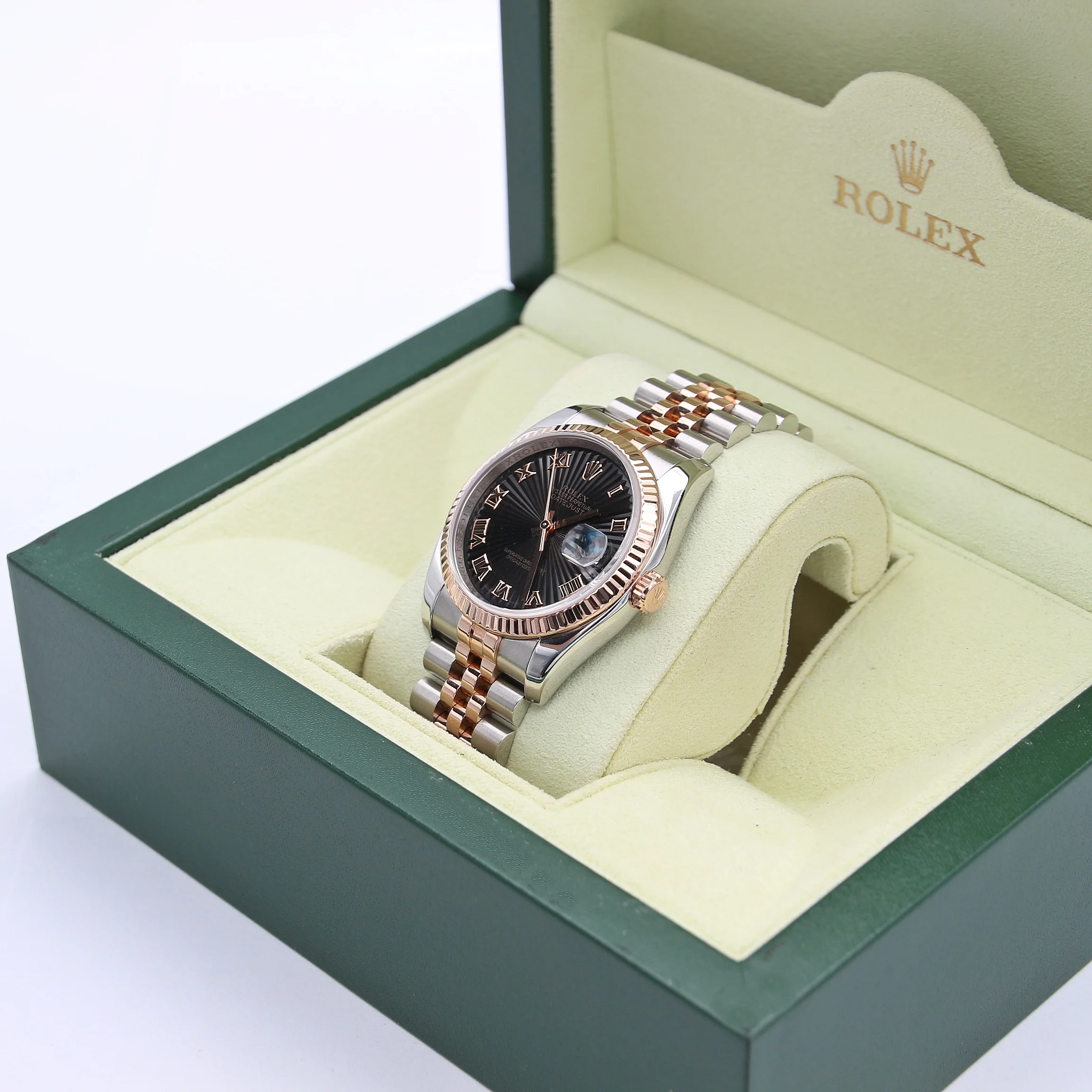 Rolex Datejust 36 ref. 116231 Black Roman Dial - Steel/Rose Gold Jubilee - Full Set - Image 6