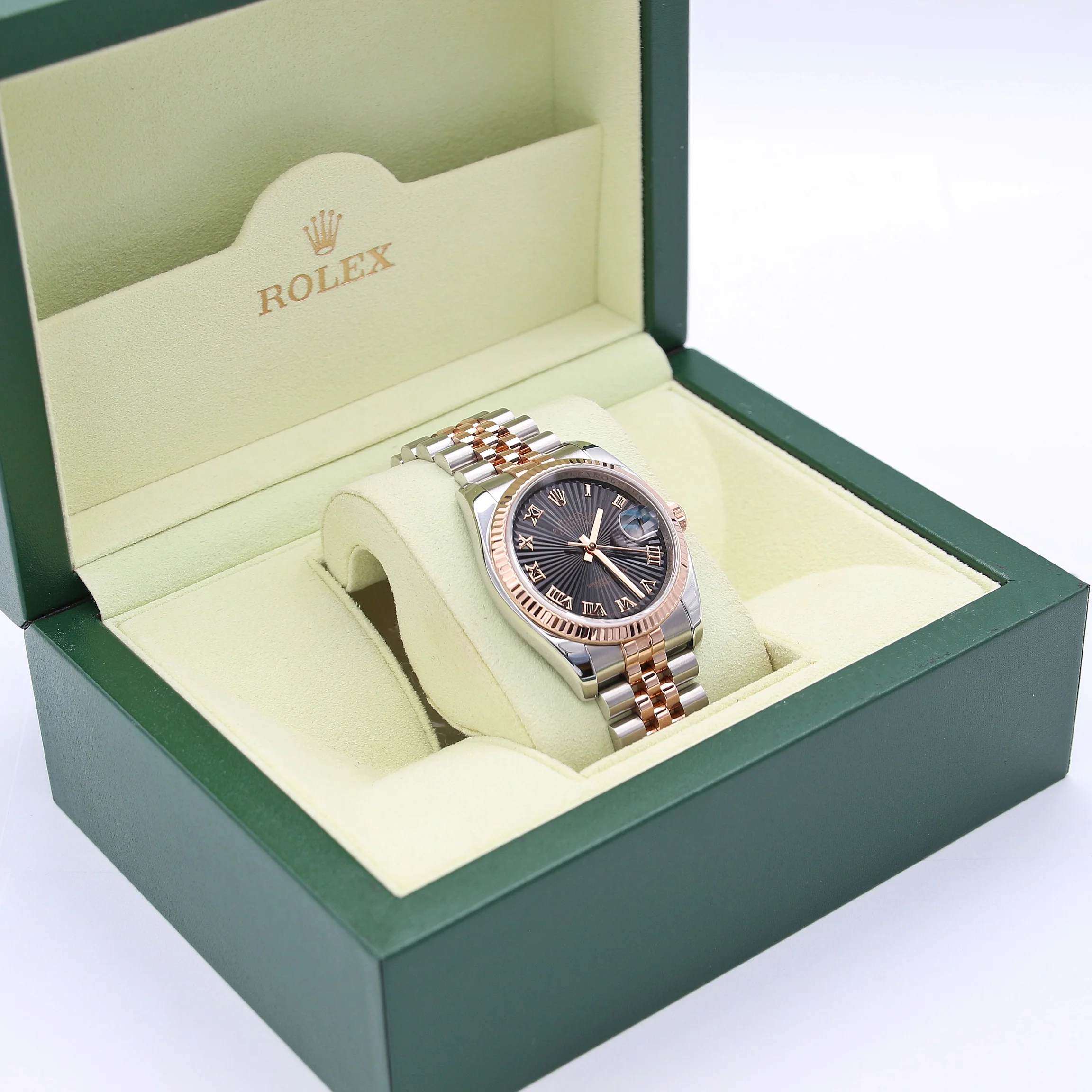 Rolex Datejust 36 ref. 116231 Black Roman Dial - Steel/Rose Gold Jubilee - Full Set - Image 7