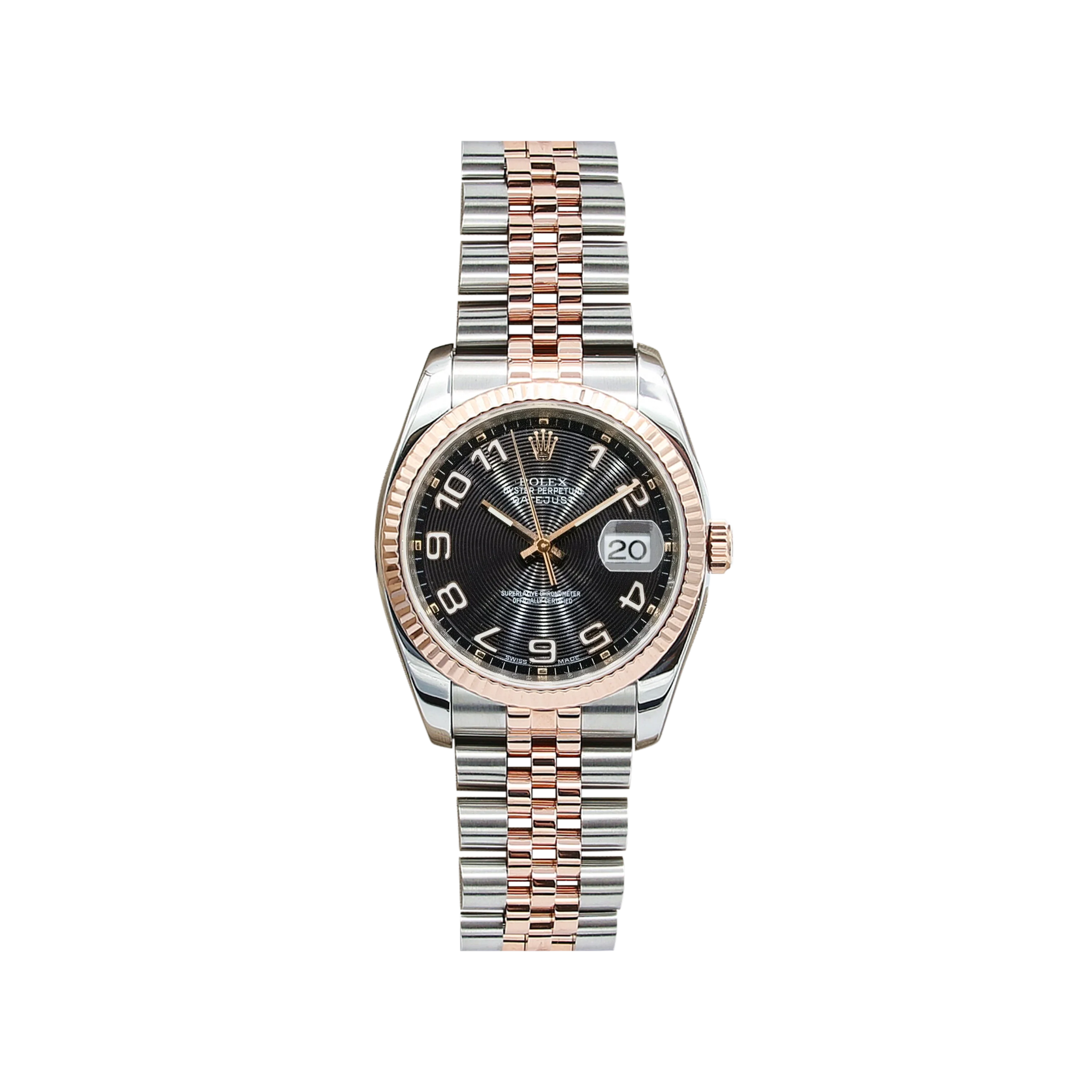 Rolex Datejust 36 ref. 116231 Concentric Black Dial - Steel/Rose Gold Jubilee - Full Set