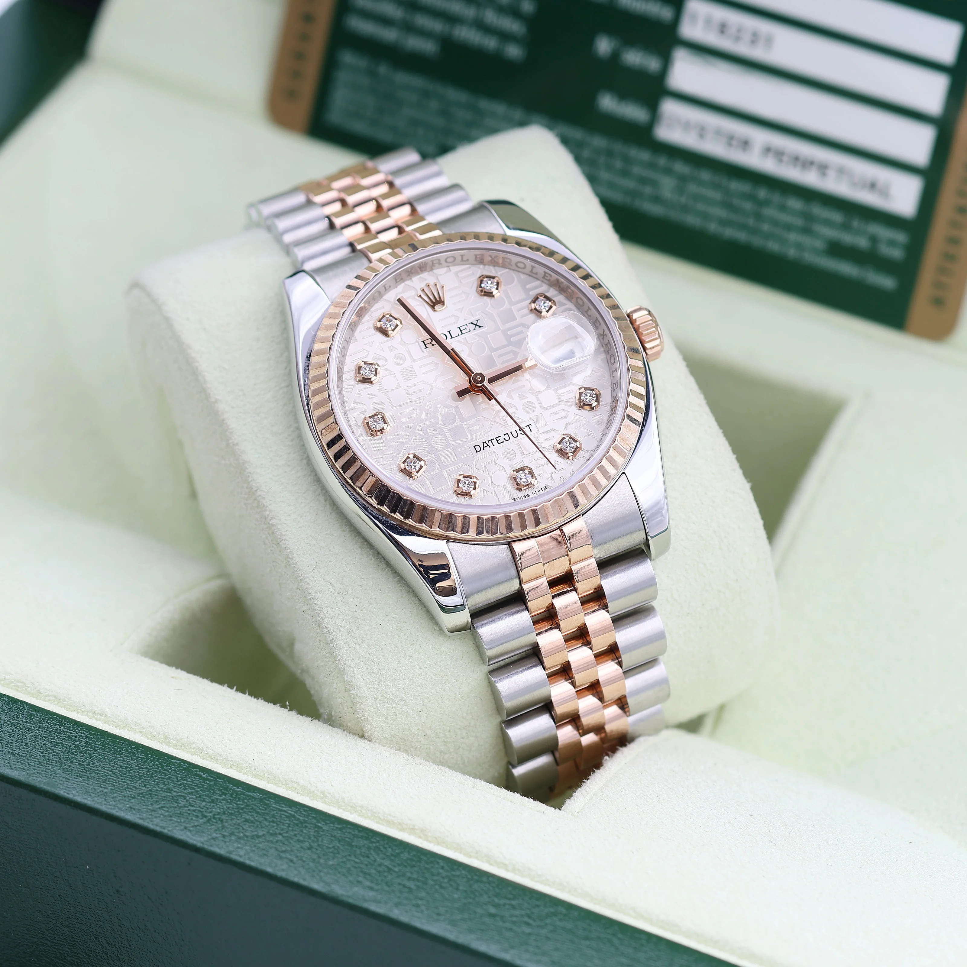 Rolex Datejust 36 ref. 116231 Millennary Diamonds Dial - Steel/Rose Gold Jubilee - Full Set - Image 2