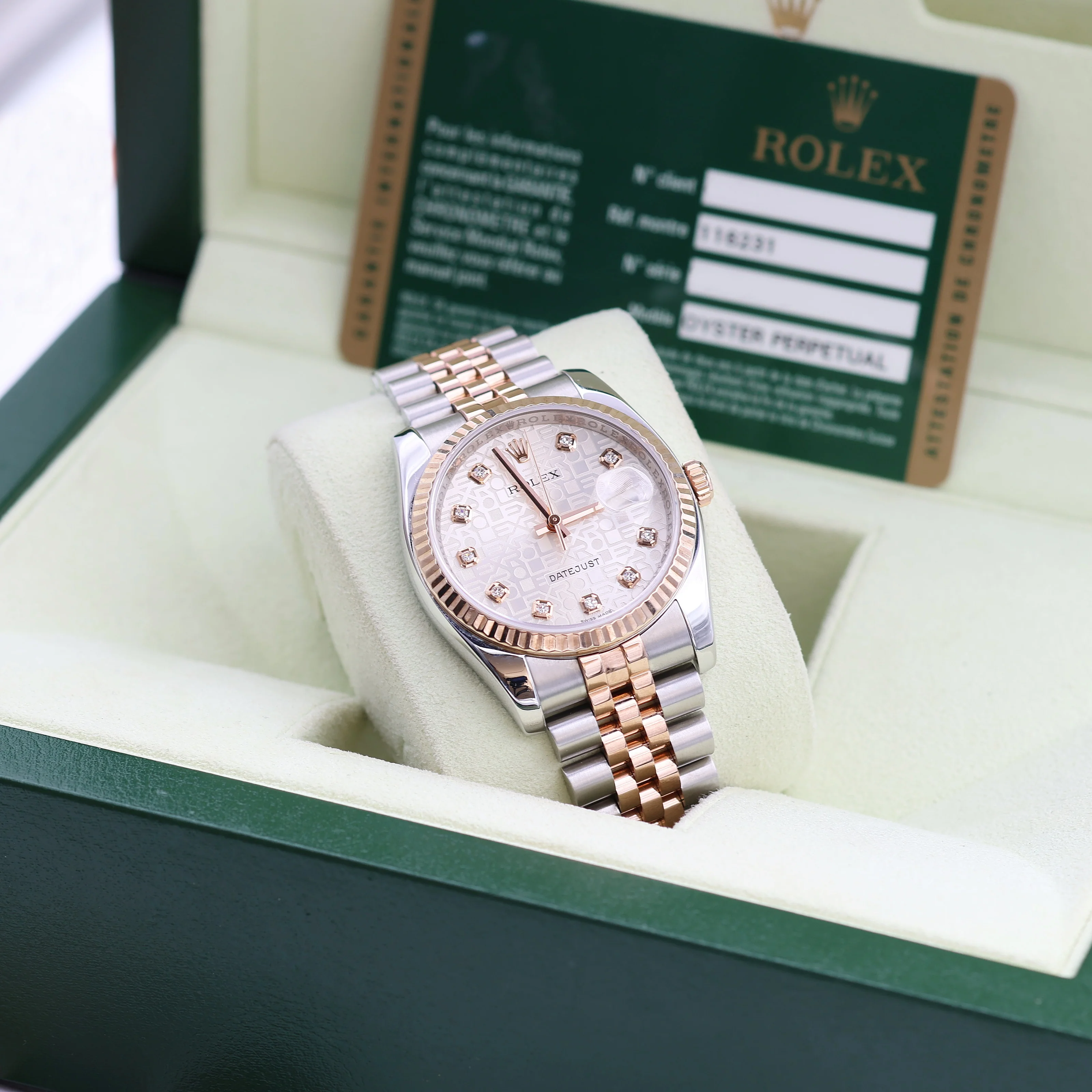 Rolex Datejust 36 ref. 116231 Millennary Diamonds Dial - Steel/Rose Gold Jubilee - Full Set - Image 3