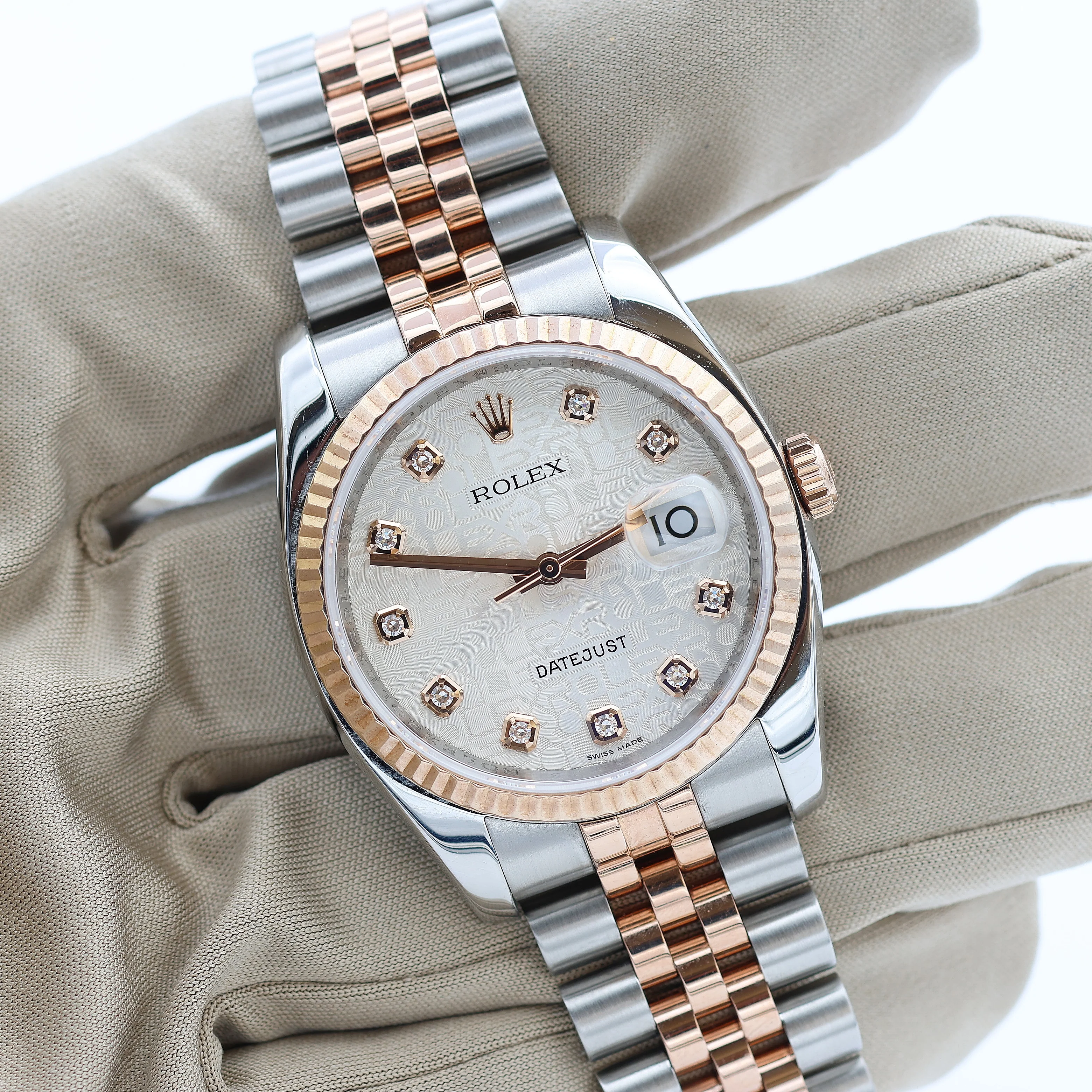 Rolex Datejust 36 ref. 116231 Millennary Diamonds Dial - Steel/Rose Gold Jubilee - Full Set - Image 4