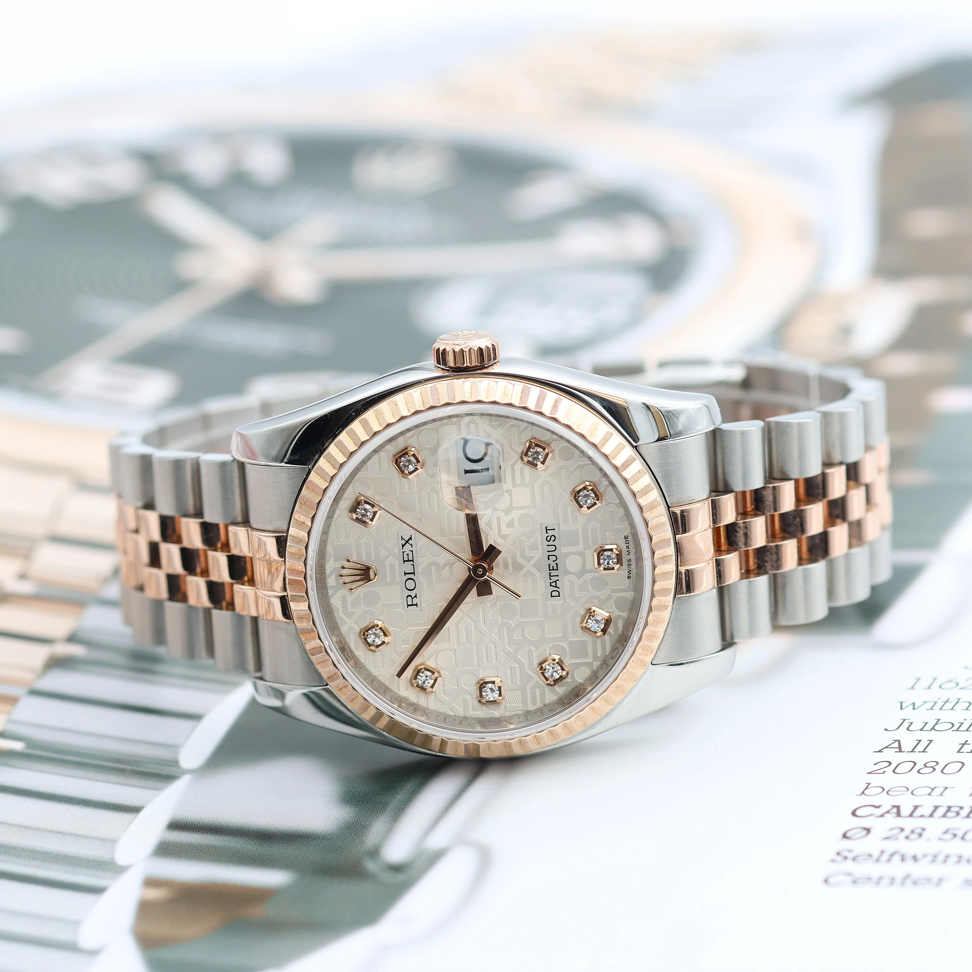 Rolex Datejust 36 ref. 116231 Millennary Diamonds Dial - Steel/Rose Gold Jubilee - Full Set - Image 5
