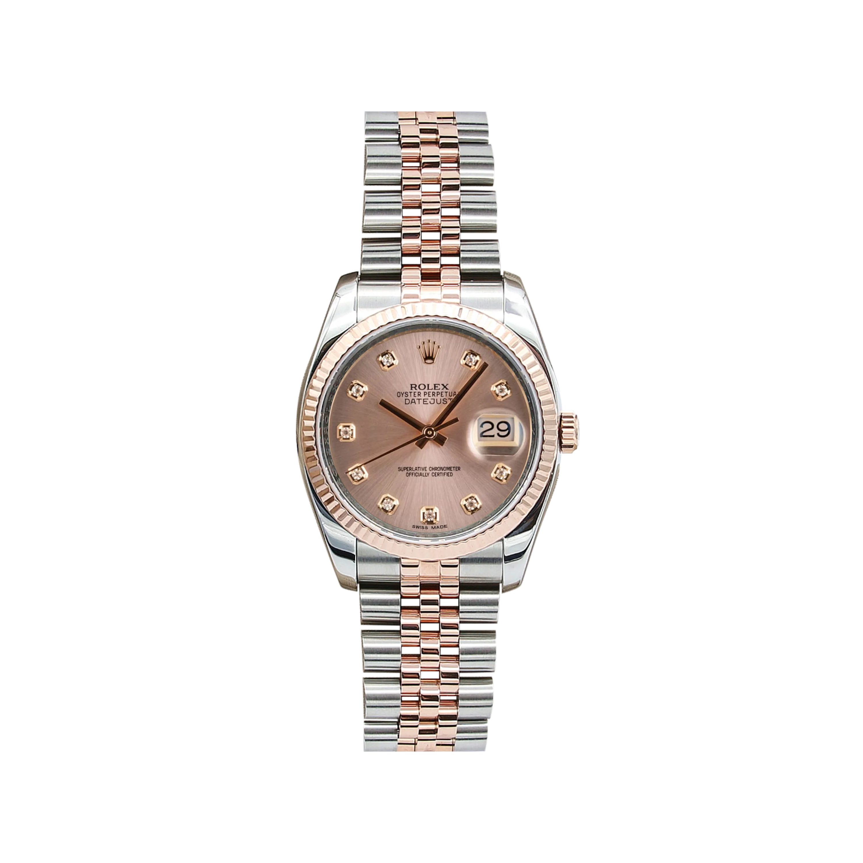 Rolex Datejust 36 ref. 116231 Sundust Diamonds Dial - Steel/Rose Gold Jubilee - Full Set