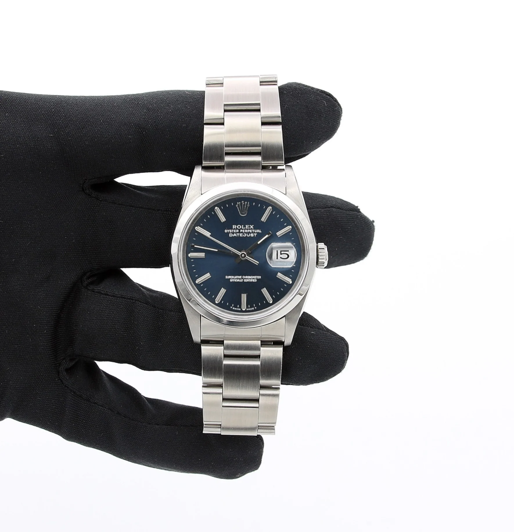 Rolex Datejust 36 ref. 16200 Blue Soleil Dial Oyster Bracelet - Image 2