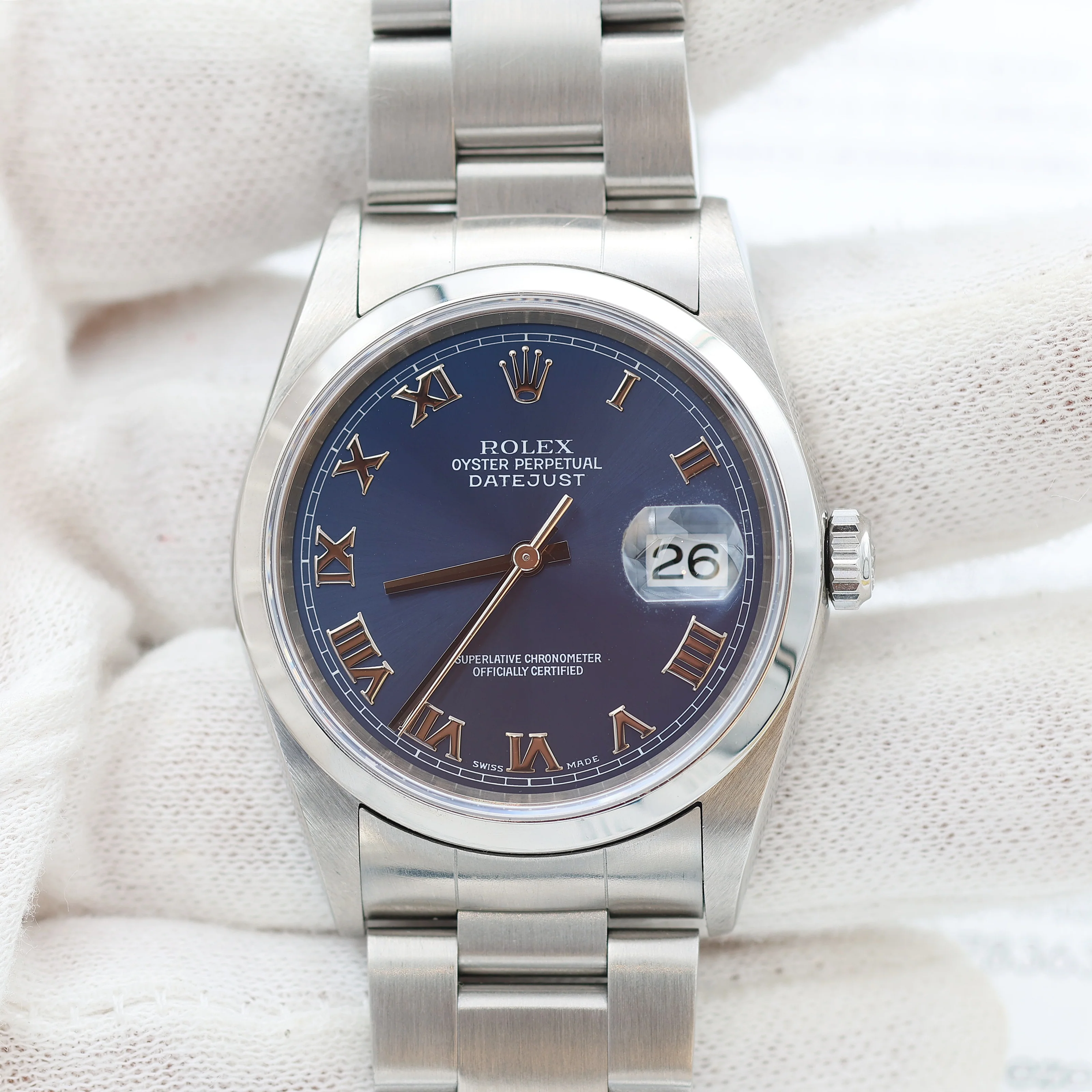 ON SALE: Rolex Datejust 36 ref. 16200 Blue Roman Dial - Oyster - Full Set - Image 10