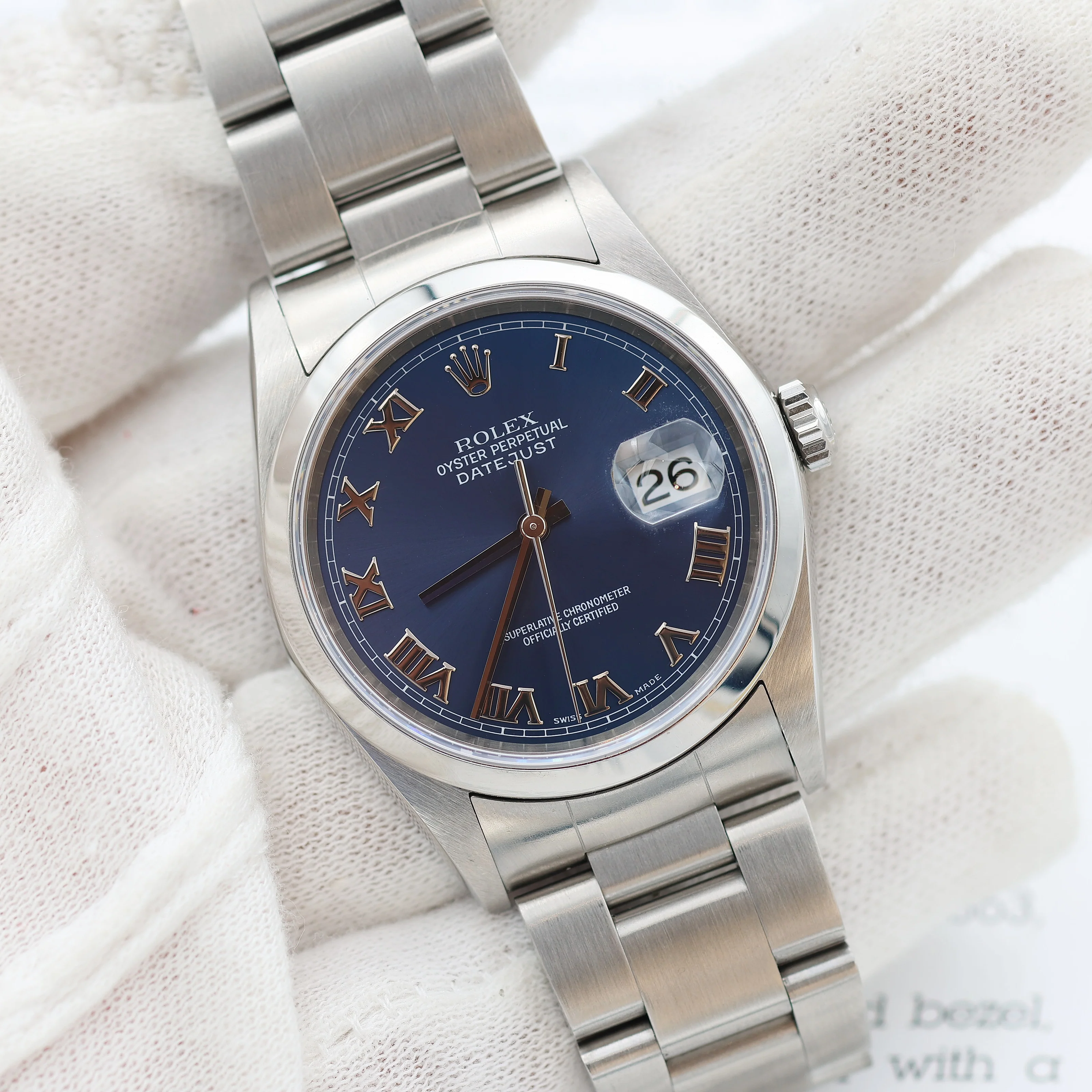 ON SALE: Rolex Datejust 36 ref. 16200 Blue Roman Dial - Oyster - Full Set - Image 11
