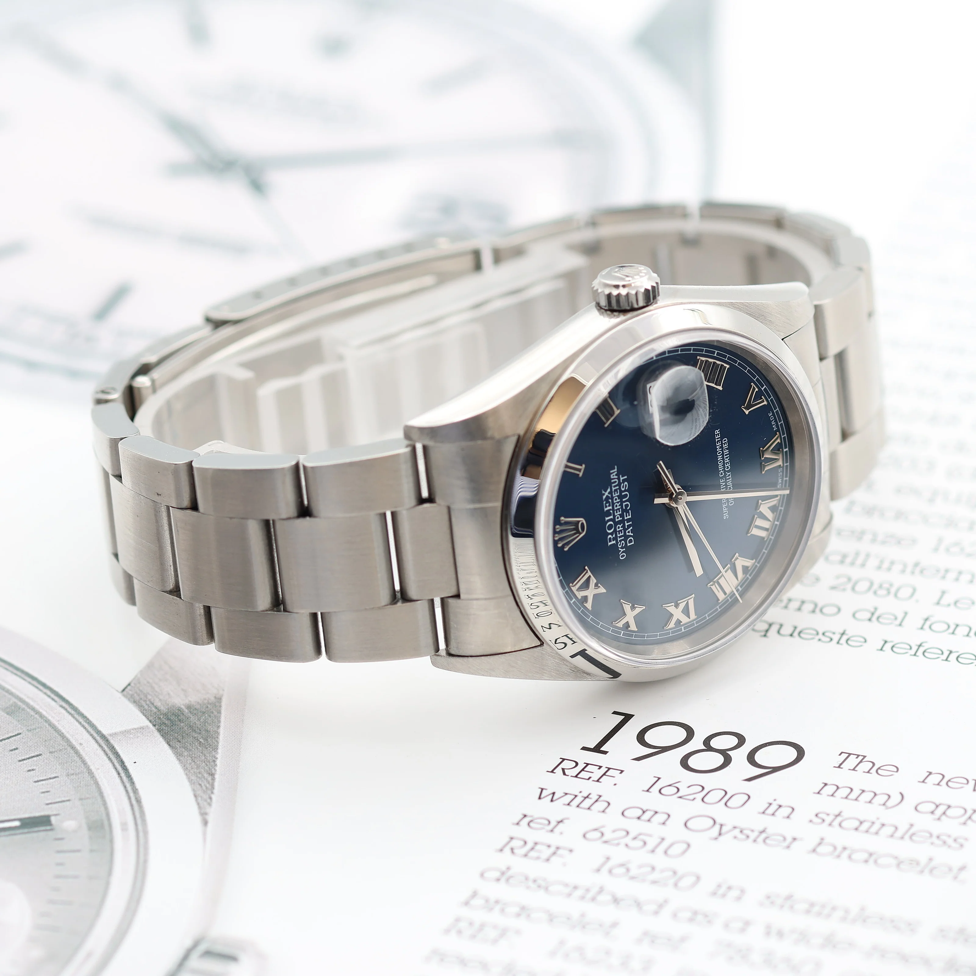 ON SALE: Rolex Datejust 36 ref. 16200 Blue Roman Dial - Oyster - Full Set - Image 16