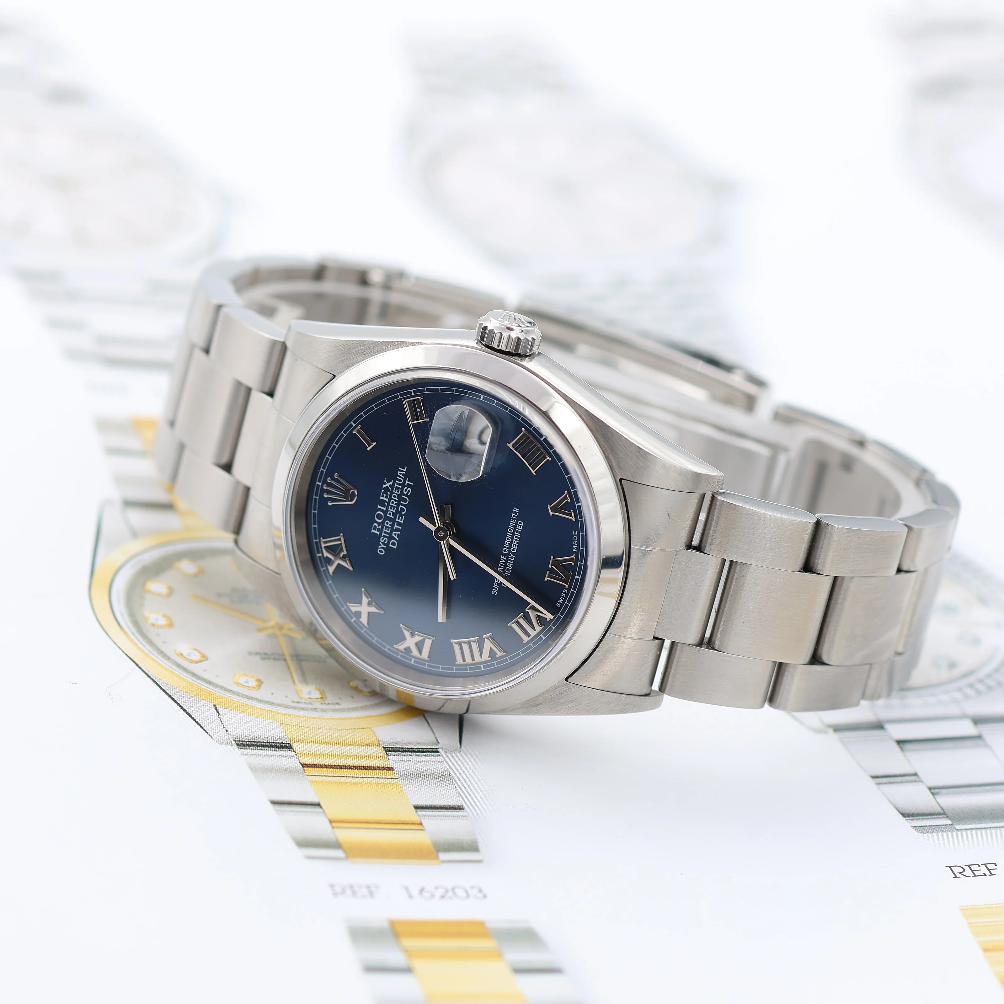 ON SALE: Rolex Datejust 36 ref. 16200 Blue Roman Dial - Oyster - Full Set - Image 17