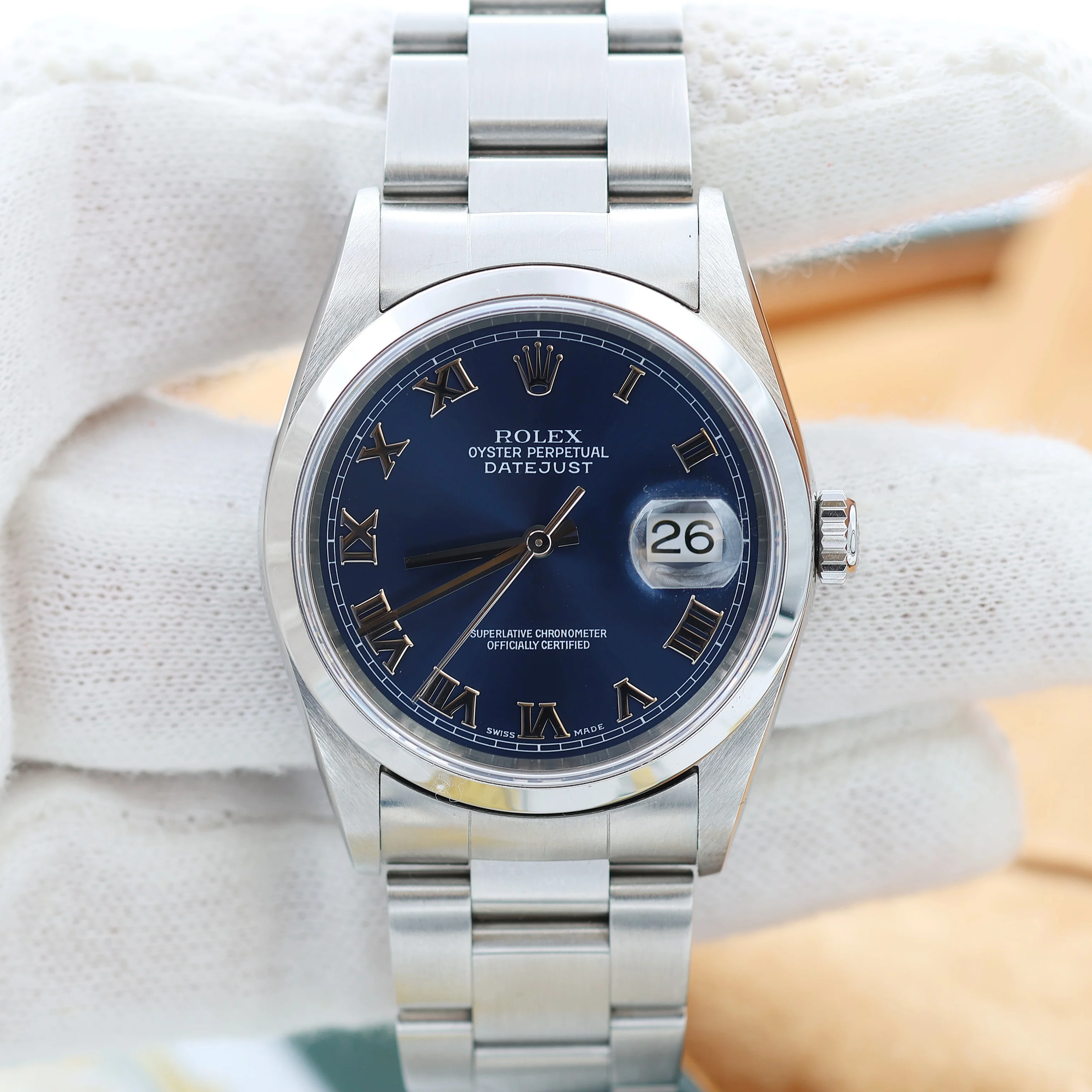 ON SALE: Rolex Datejust 36 ref. 16200 Blue Roman Dial - Oyster - Full Set - Image 4