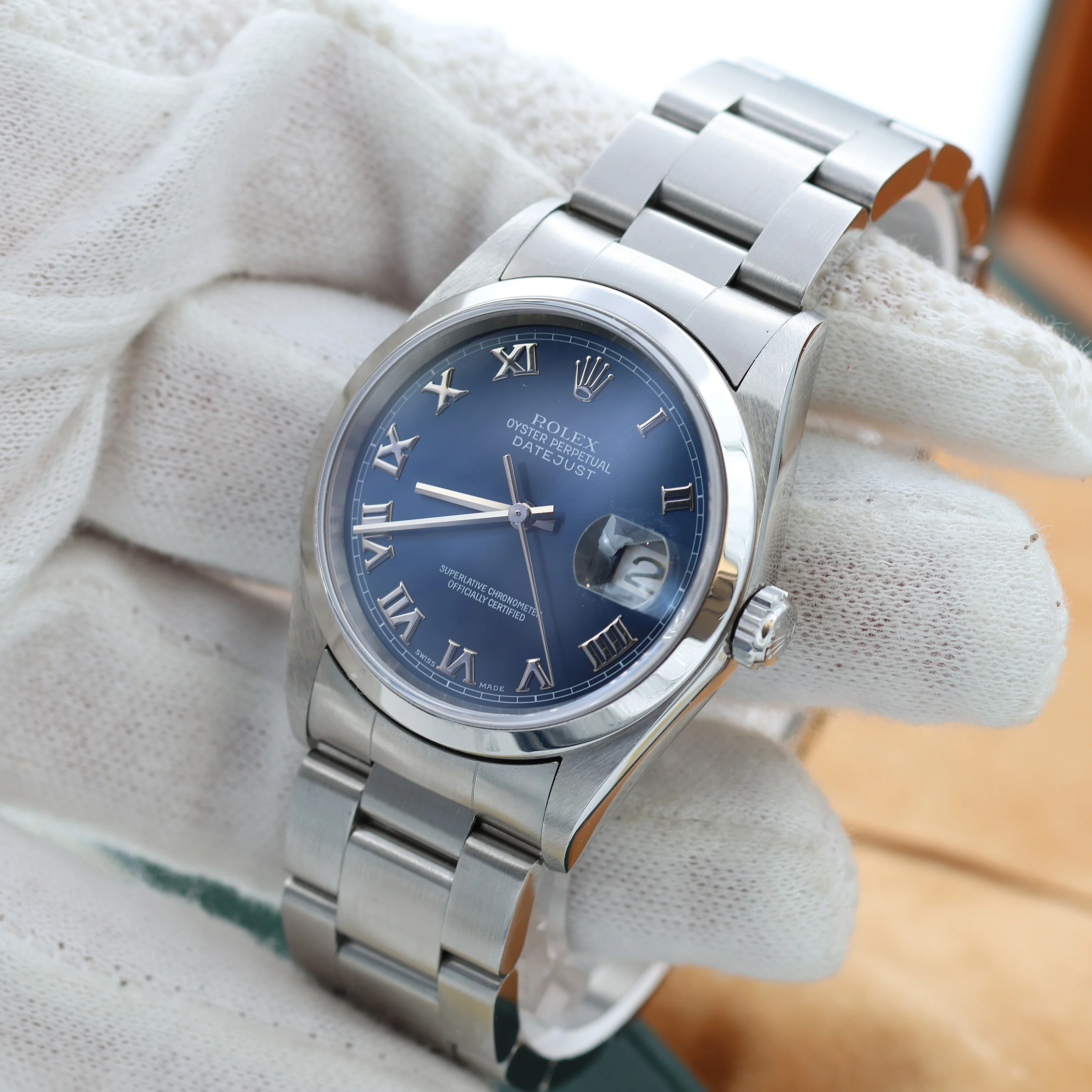 ON SALE: Rolex Datejust 36 ref. 16200 Blue Roman Dial - Oyster - Full Set - Image 5