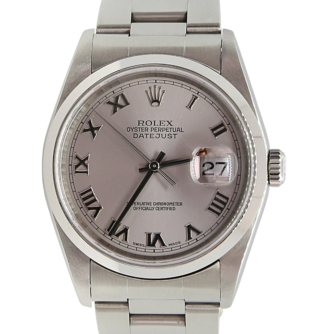 Rolex Datejust 36 ref. 16200 Grey Roman Dial Oyster Bracelet - Full Set