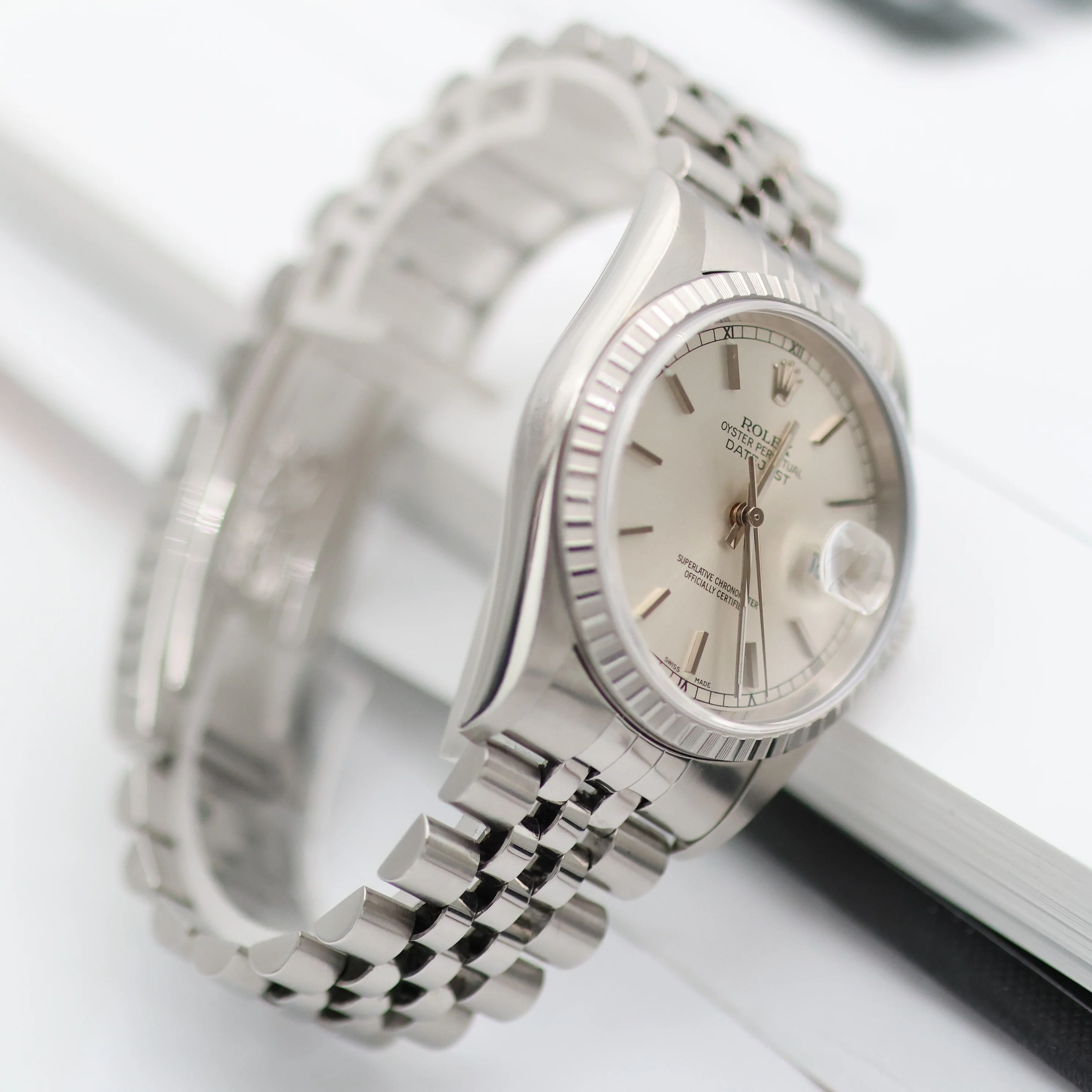 Rolex Datejust 36 ref. 16220 Silver Dial (Circle hours dial) - Jubilee - Full Set - Image 13