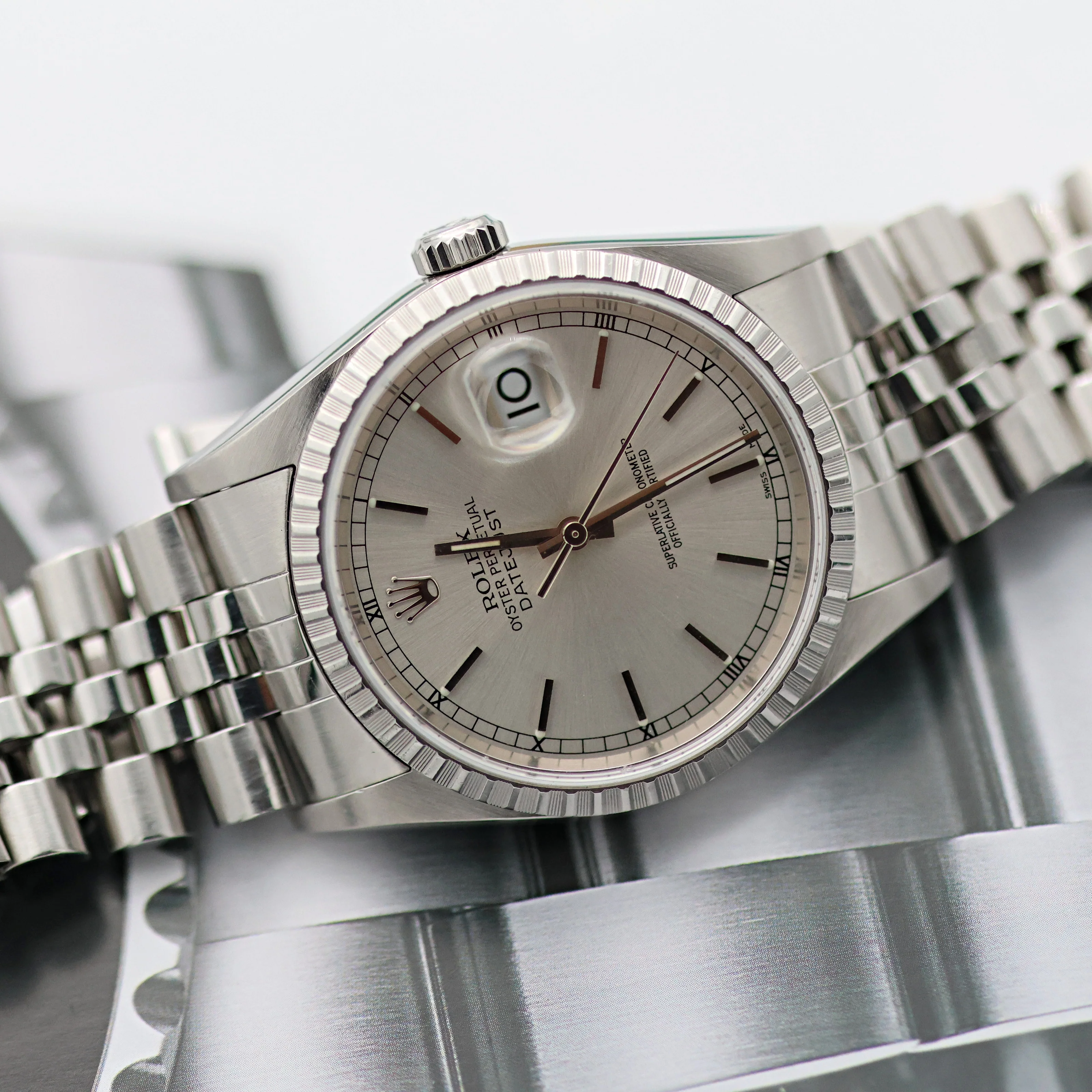 Rolex Datejust 36 ref. 16220 Silver Dial (Circle hours dial) - Jubilee - Full Set - Image 15