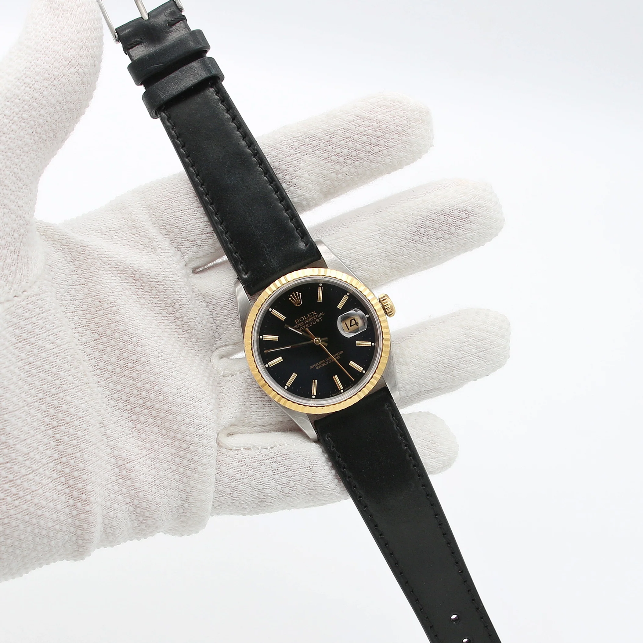 Rolex Datejust 36 ref. 16233 Black dial - Leather Strap - Image 2