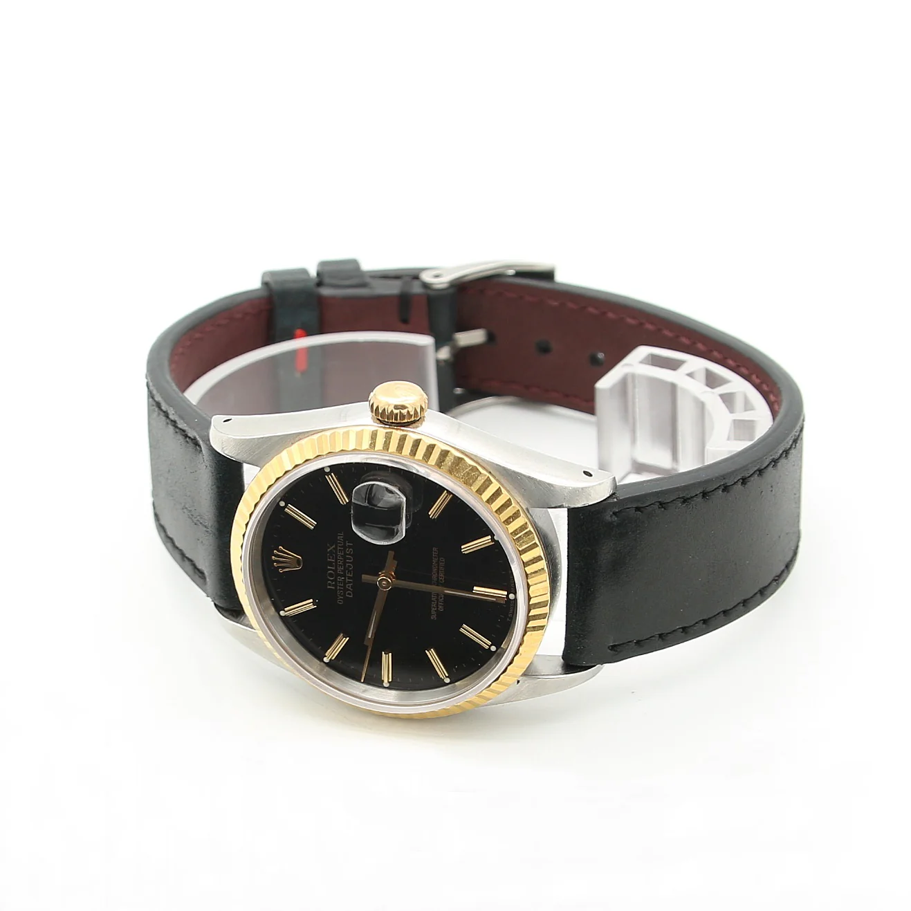Rolex Datejust 36 ref. 16233 Black dial - Leather Strap - Image 3