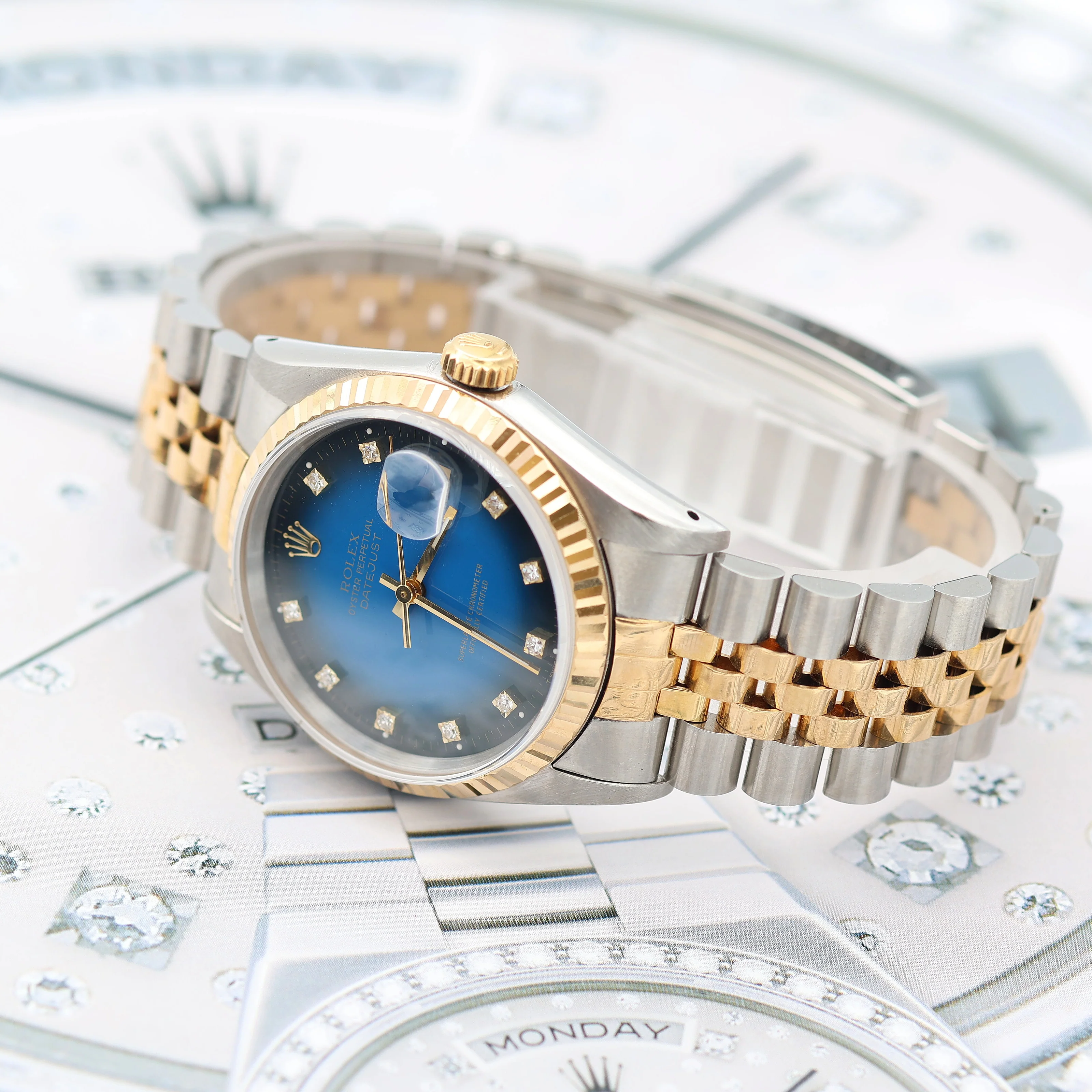 Rolex Datejust 36 ref. 16233 Blue Degradee Diamonds dial - Jubilee Bracelet - Full Set - Image 10