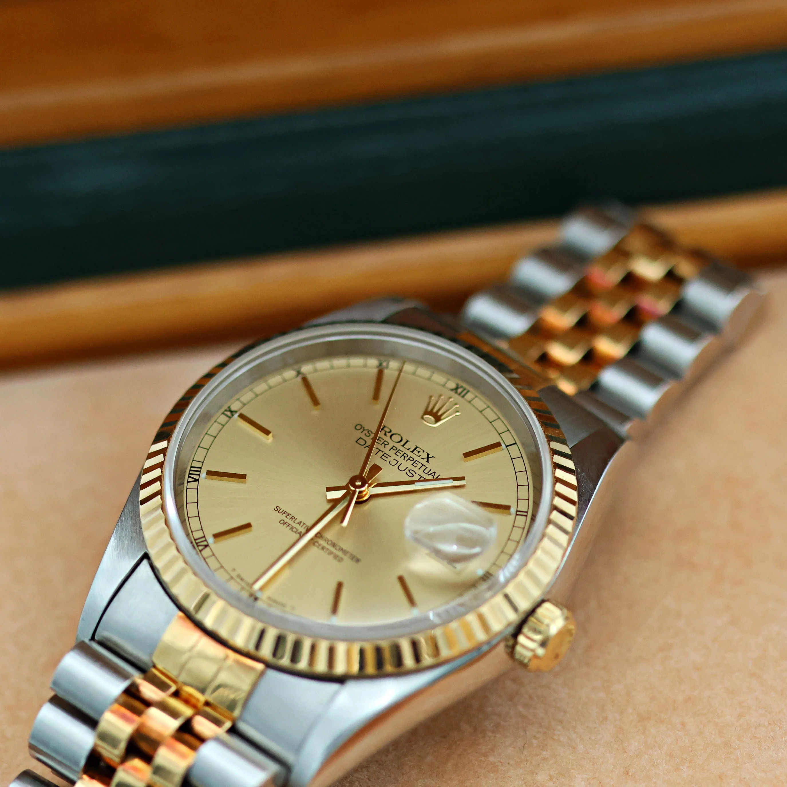 Rolex Datejust 36 ref. 16233 Champagne Circle dial - Jubilee Bracelet - Full Set - Image 4