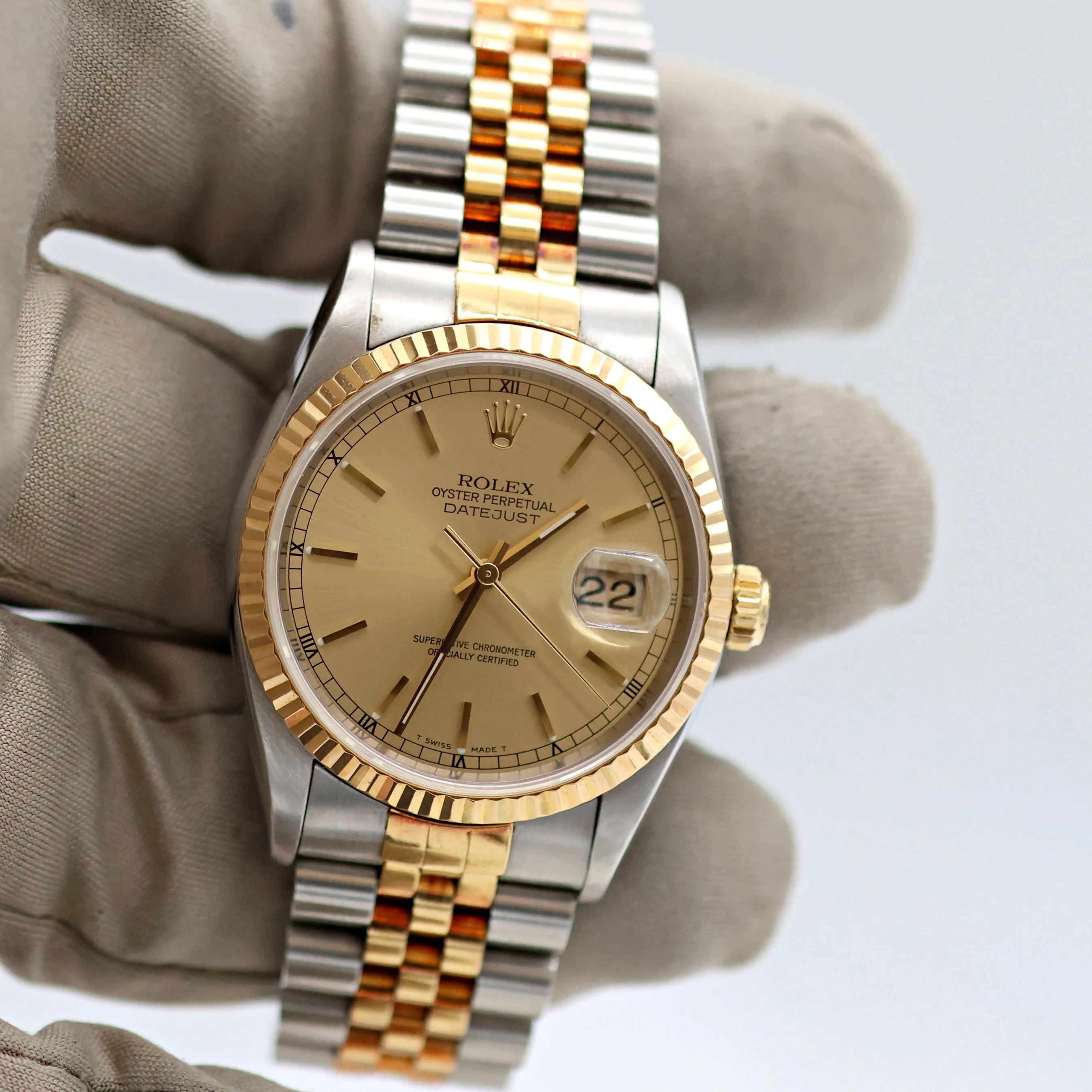 Rolex Datejust 36 ref. 16233 Champagne Circle dial - Jubilee Bracelet - Full Set - Image 5
