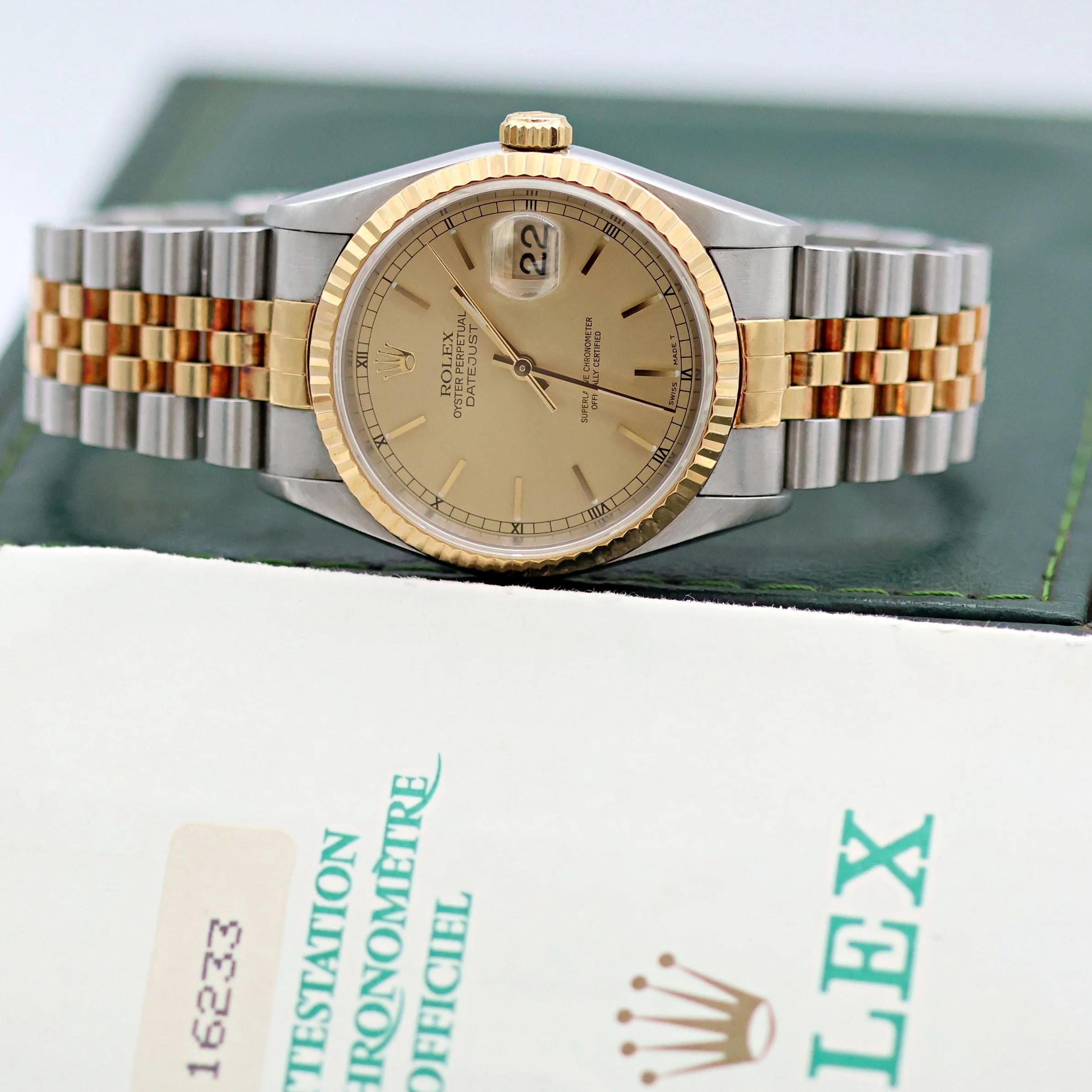 Rolex Datejust 36 ref. 16233 Champagne Circle dial - Jubilee Bracelet - Full Set - Image 9