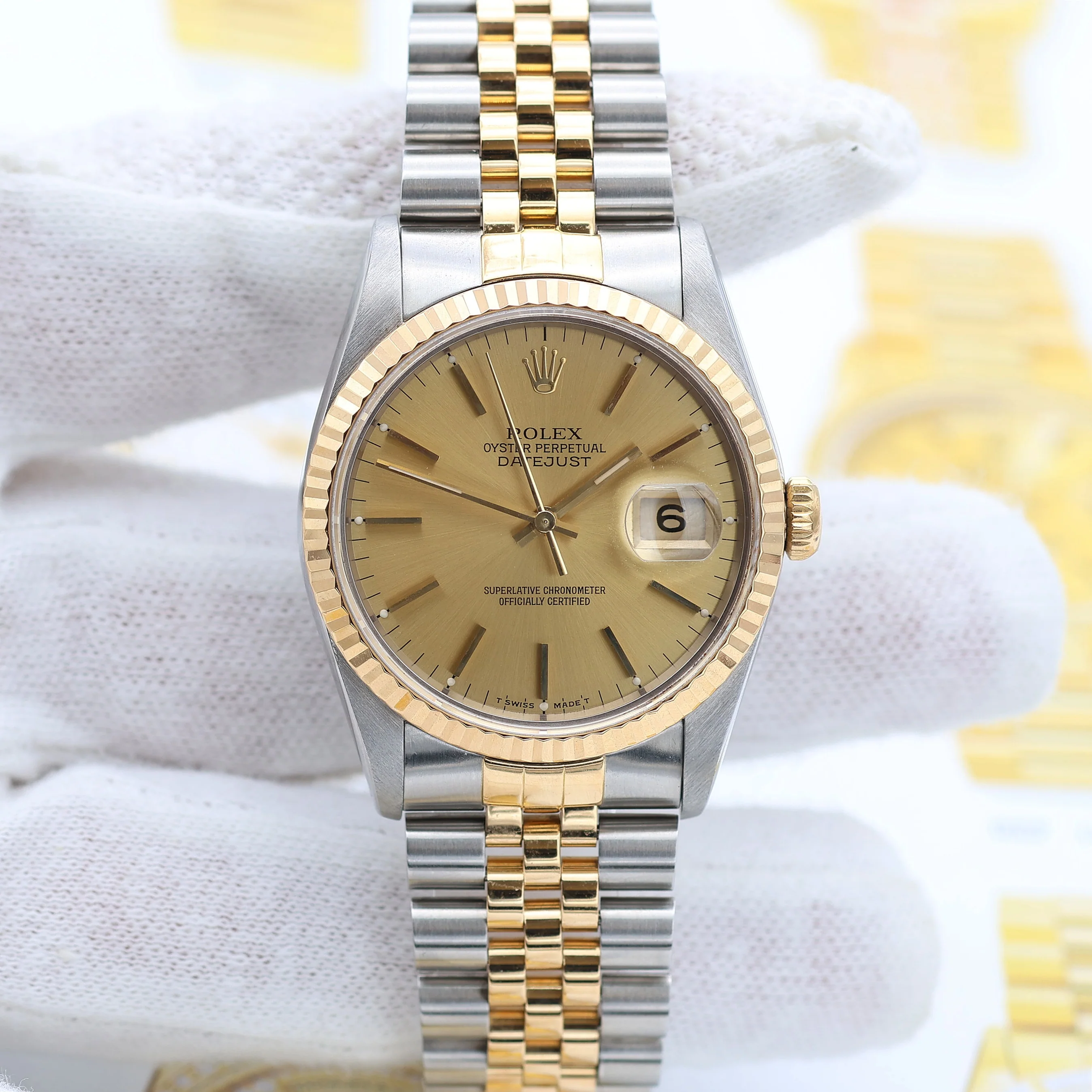 Rolex Datejust 36 ref. 16233 Champagne dial - Jubilee Bracelet - Image 6