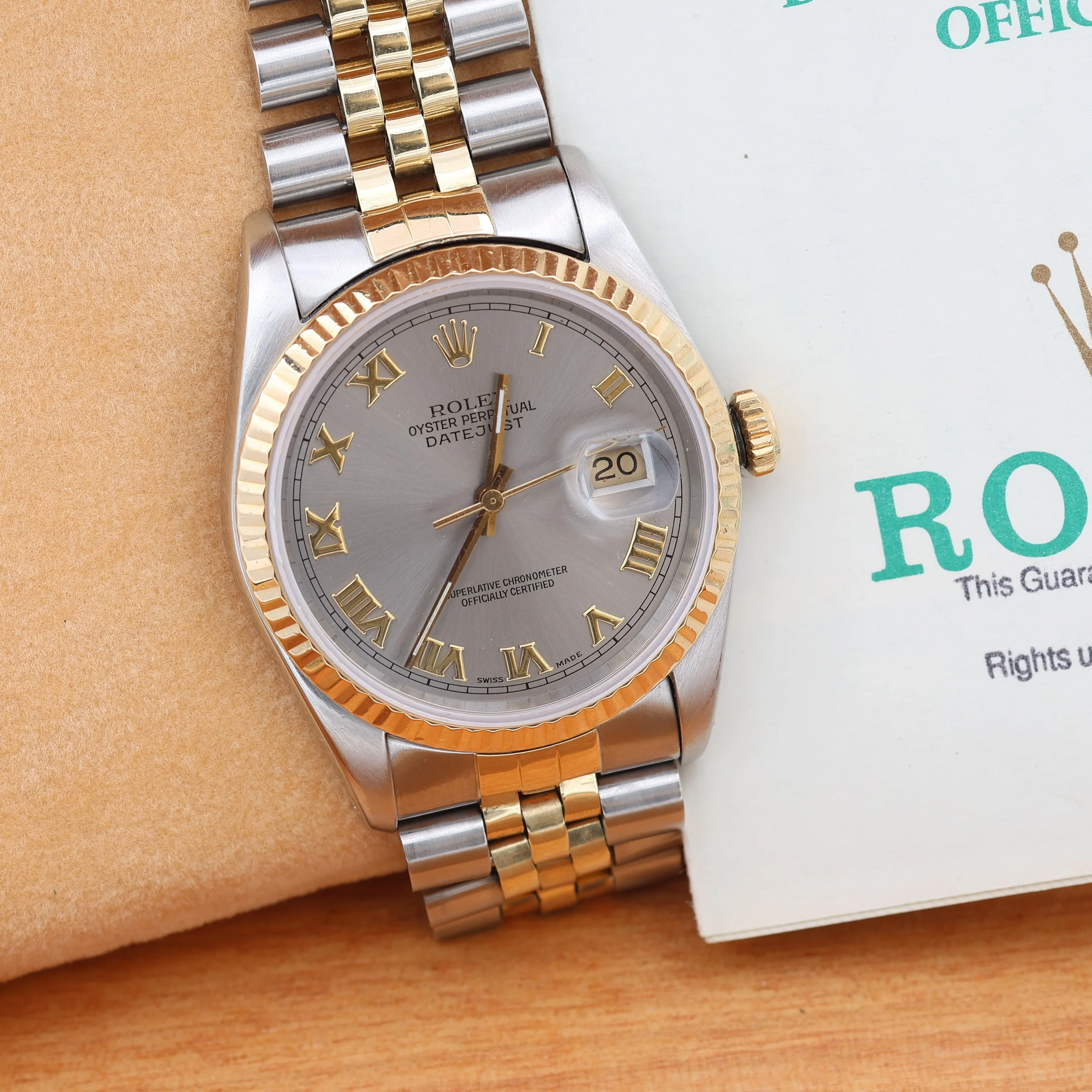 Rolex Datejust 36 ref. 16233 Grey Roman dial - Full Set