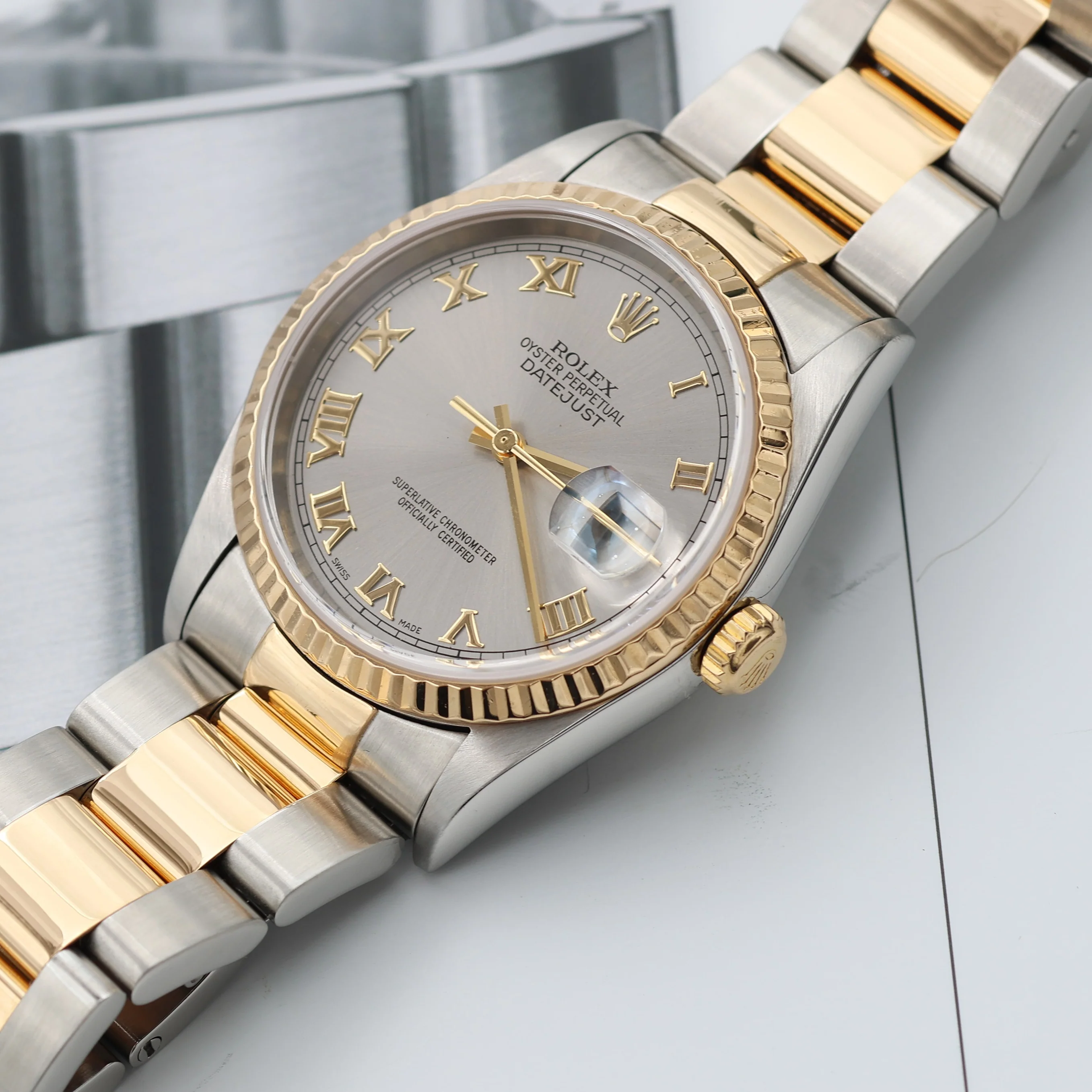 Rolex Datejust 36 ref. 16233 Grey Roman dial - Oyster Bracelet - Image 9