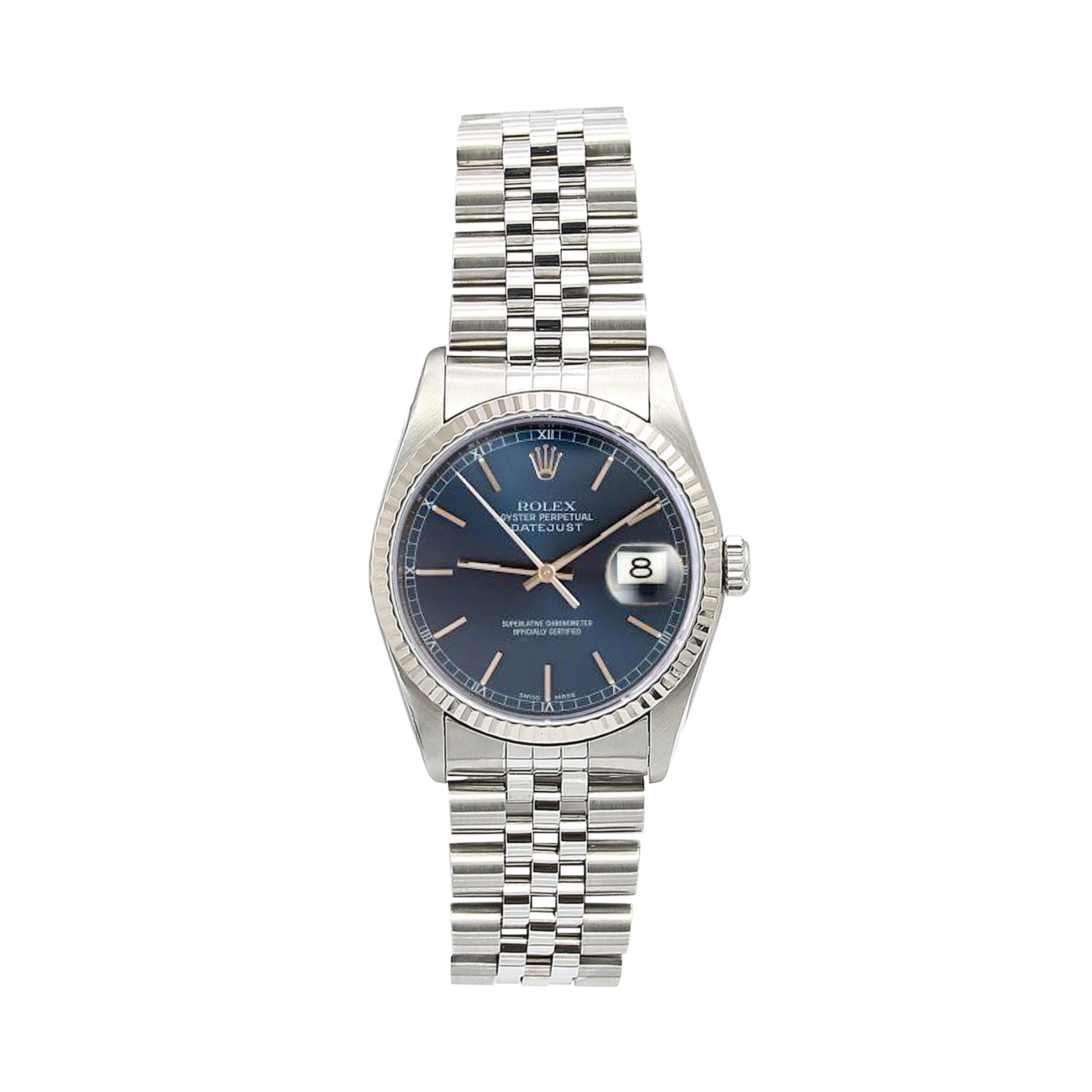 Rolex Datejust 36 ref. 16234 Blue Soleil Circle Hours Dial - Full Set