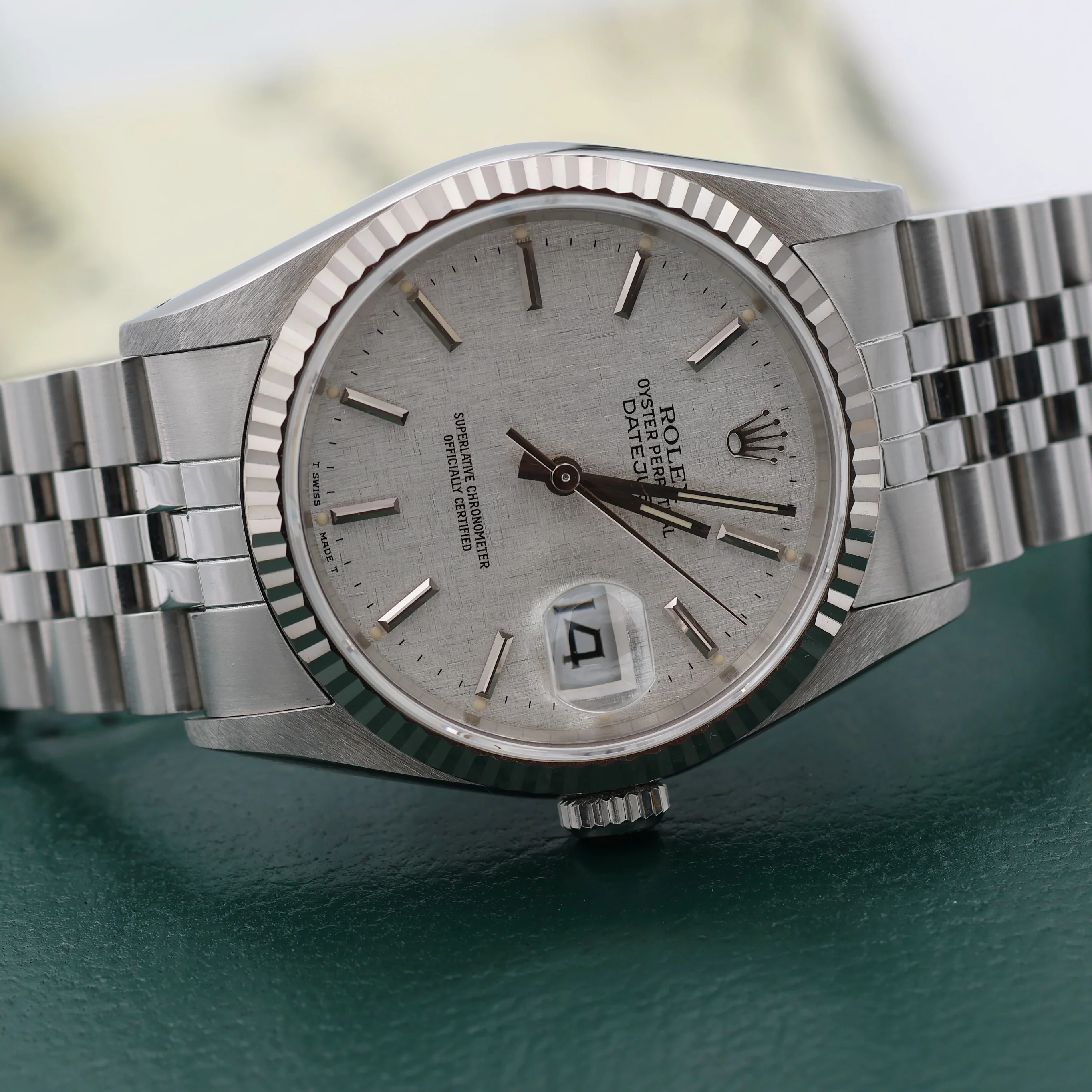 Rolex Datejust 36 ref. 16234 Silver Linen Dial -  Jubilee - Full Set - Image 13