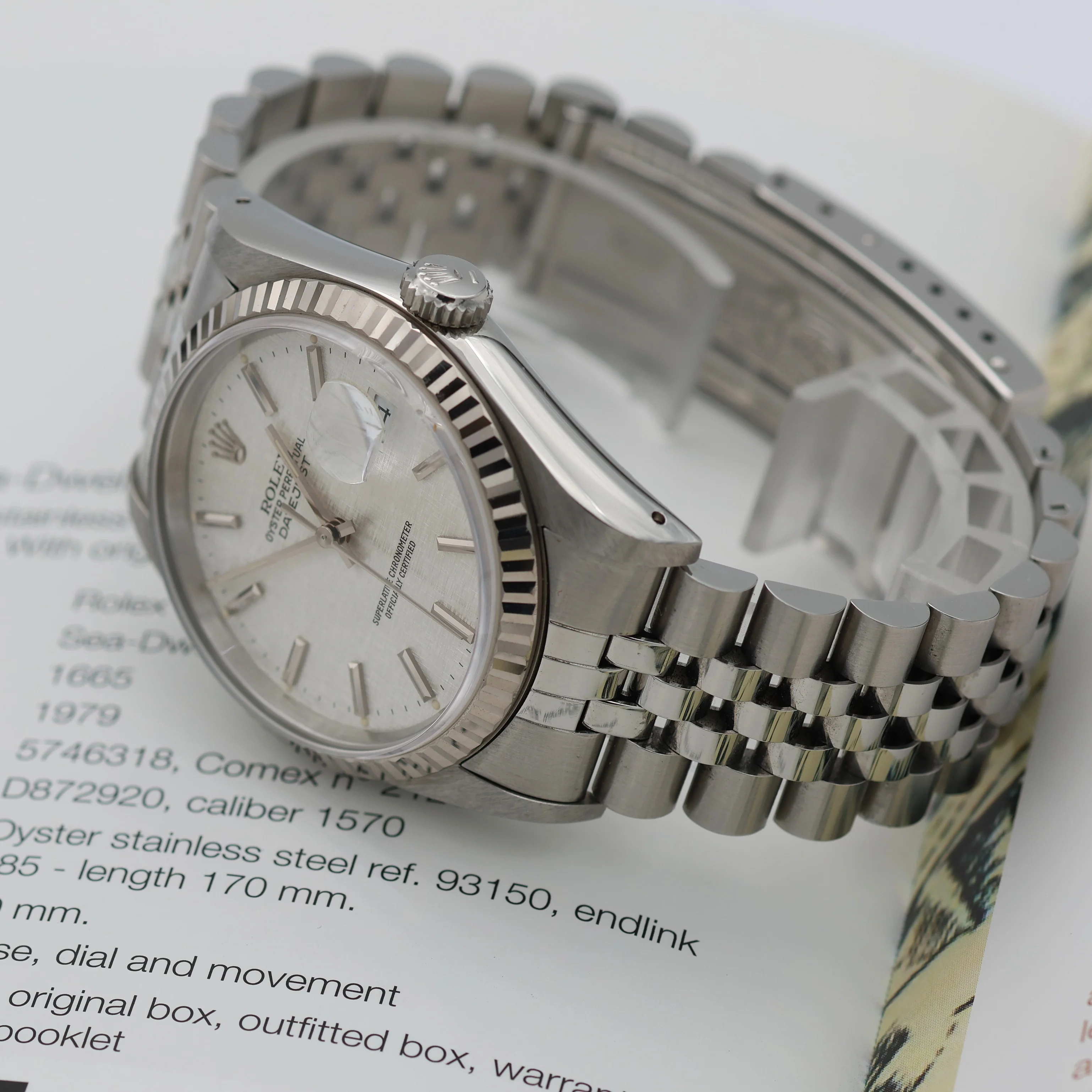 Rolex Datejust 36 ref. 16234 Silver Linen Dial -  Jubilee - Full Set - Image 15