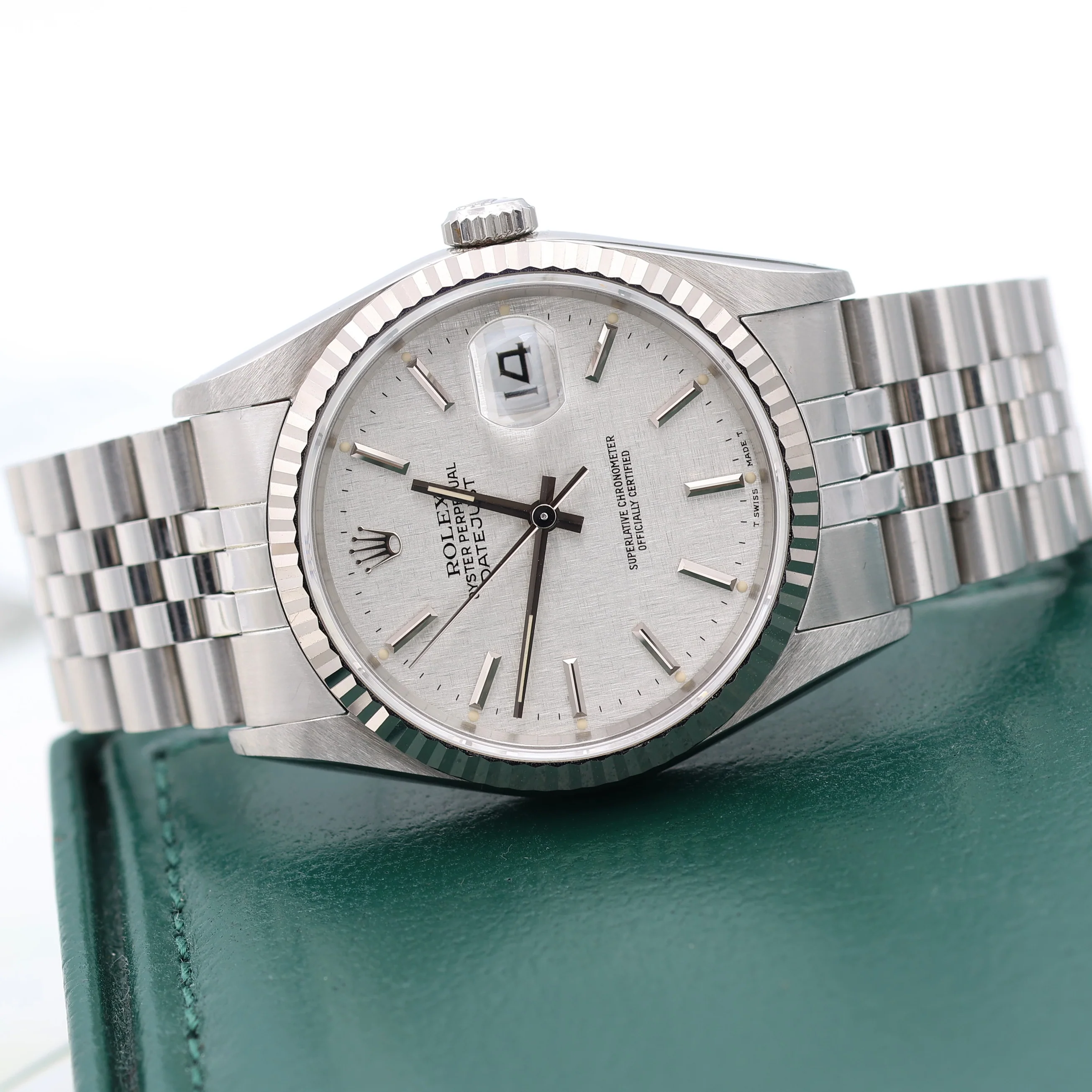 Rolex Datejust 36 ref. 16234 Silver Linen Dial -  Jubilee - Full Set - Image 17
