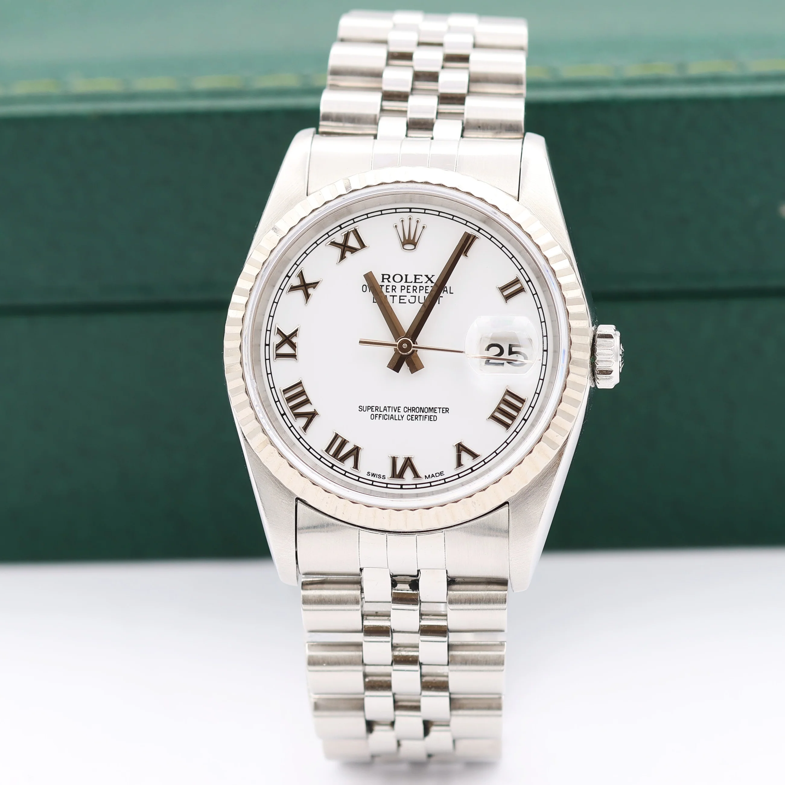Rolex Datejust 36 ref. 16234 White Roman (Big) Dial - Full Set - Image 4