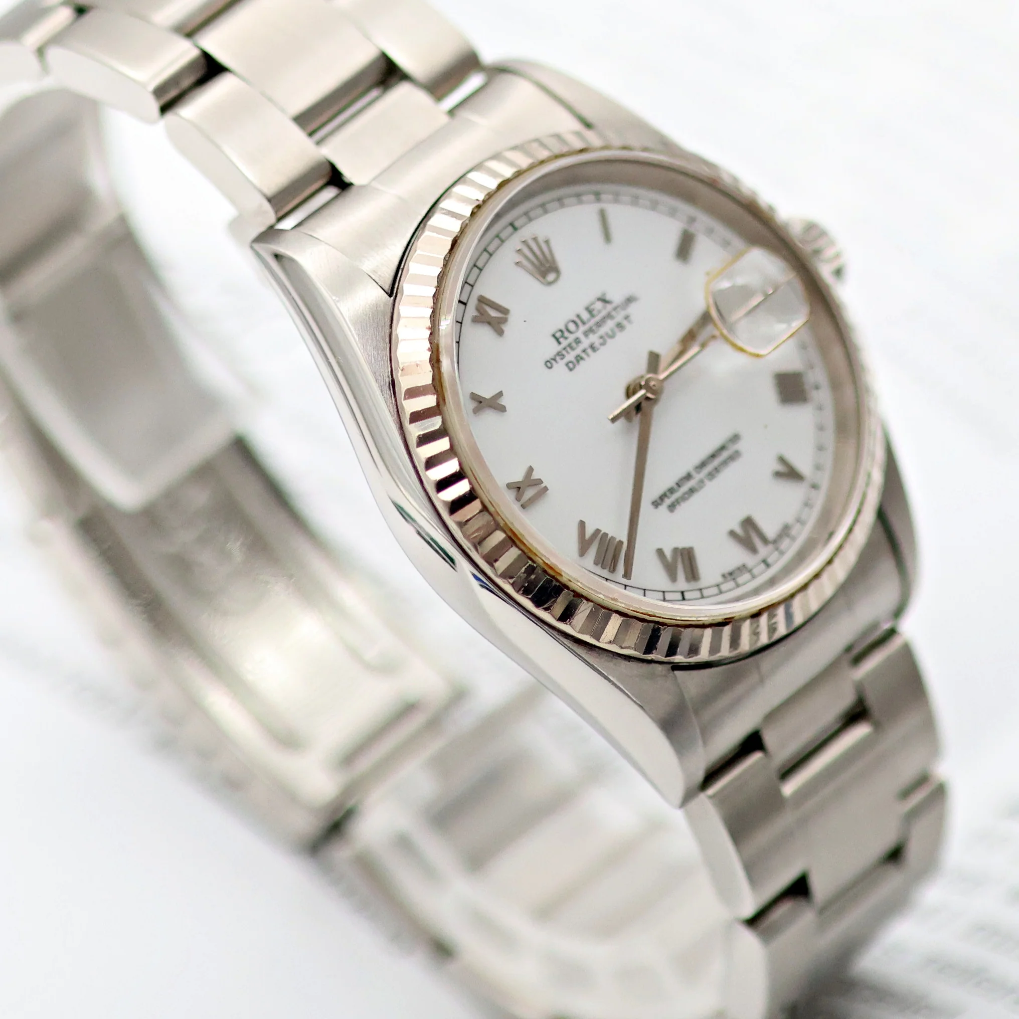 Rolex Datejust 36 ref. 16234 White Roman Dial - Oyster Bracelet - Image 12