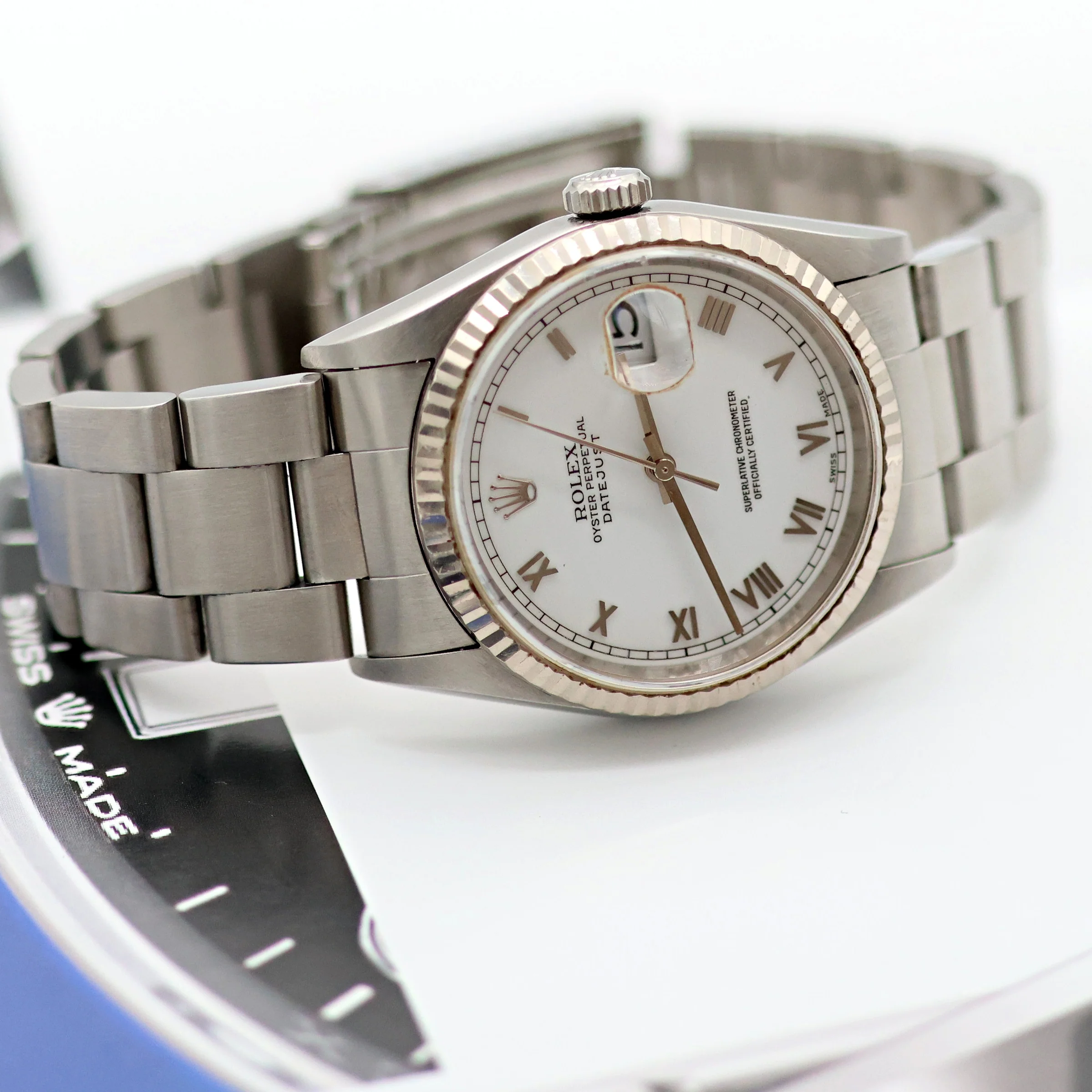 Rolex Datejust 36 ref. 16234 White Roman Dial - Oyster Bracelet - Image 13