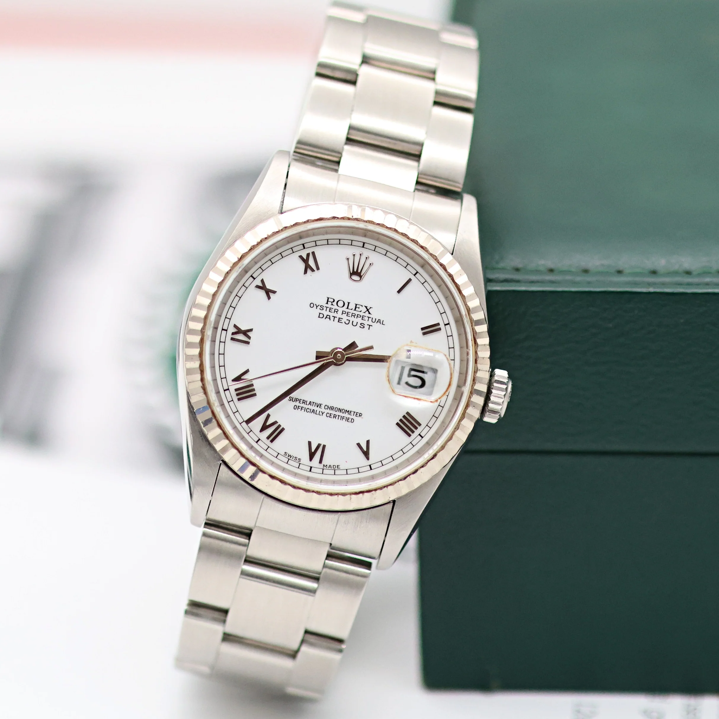 Rolex Datejust 36 ref. 16234 White Roman Dial - Oyster Bracelet - Image 5