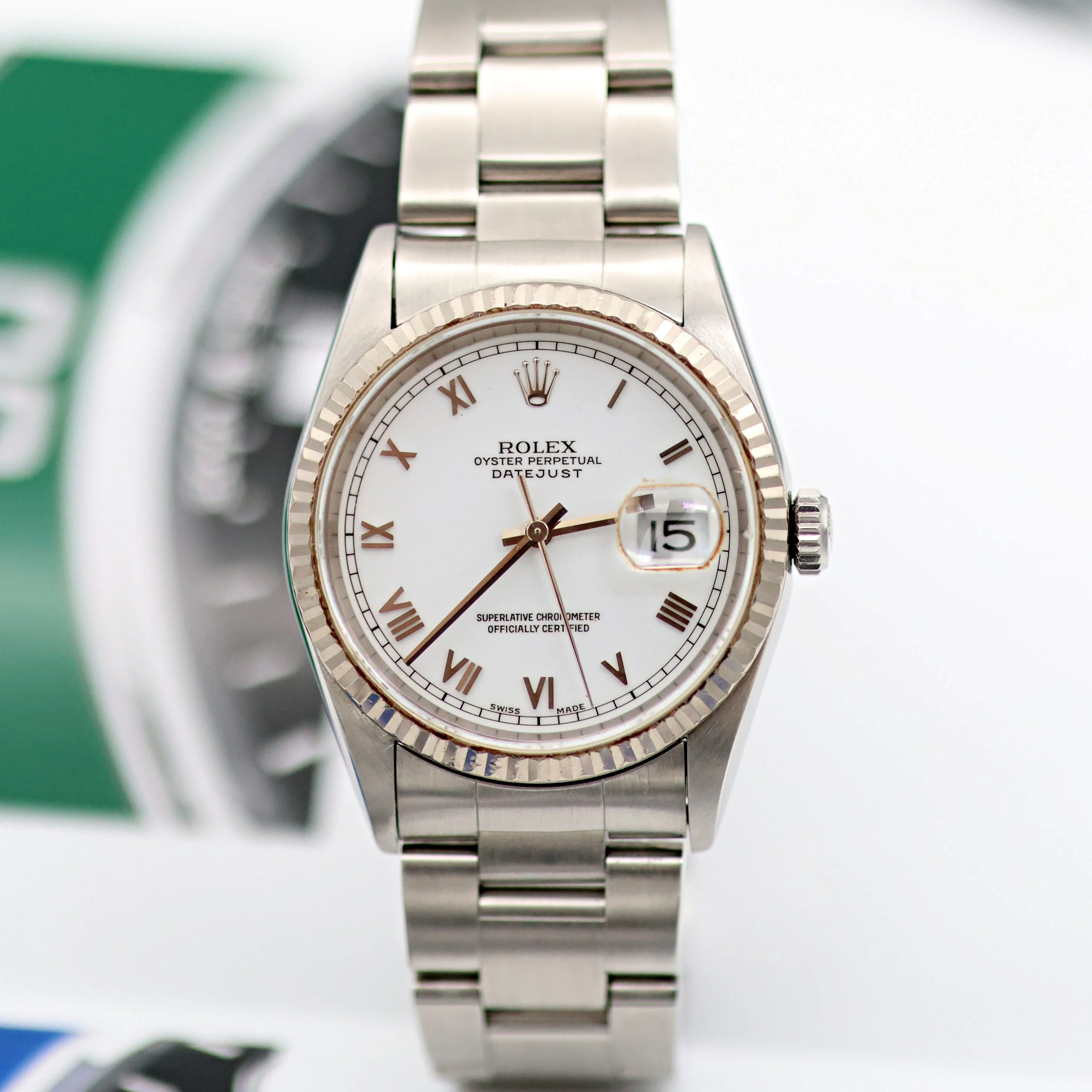 Rolex Datejust 36 ref. 16234 White Roman Dial - Oyster Bracelet - Image 6