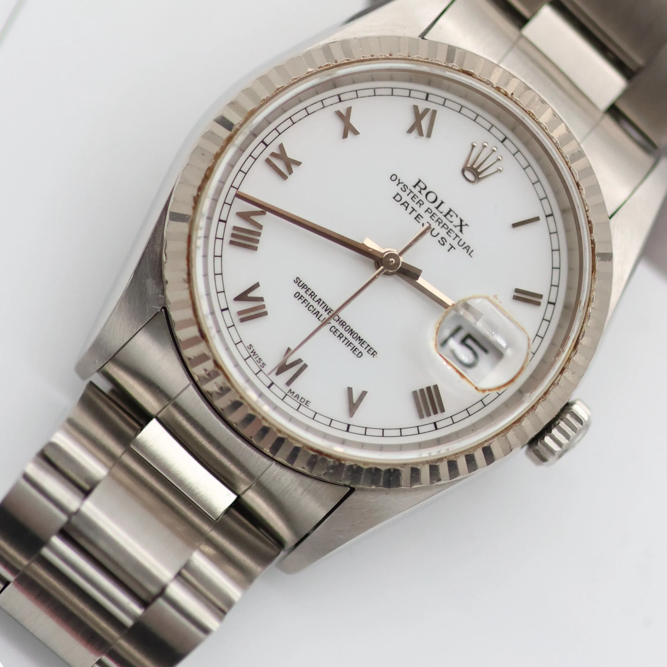 Rolex Datejust 36 ref. 16234 White Roman Dial - Oyster Bracelet - Image 8
