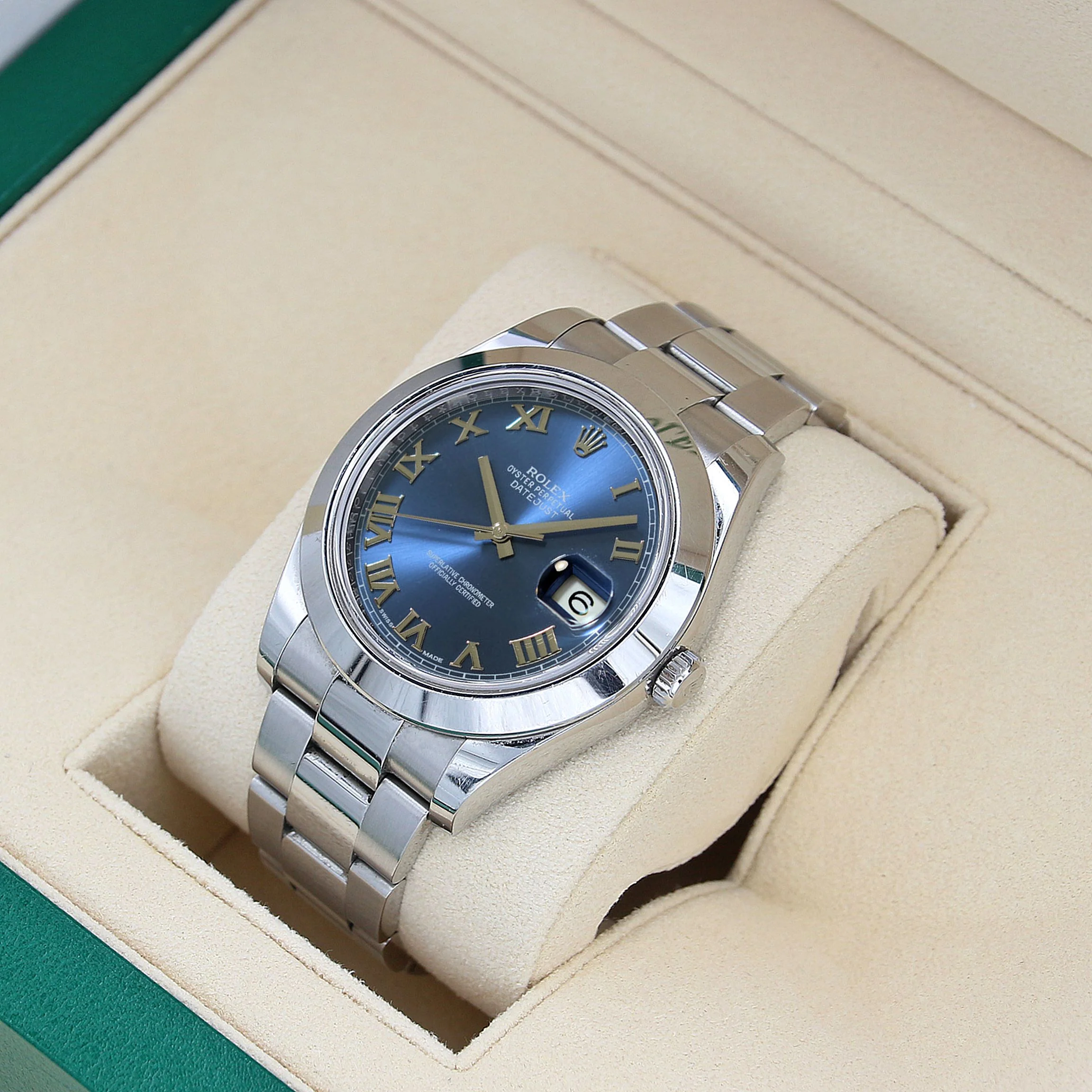 Rolex Datejust 41 ref. 116300 Blue Roman Dial - Oyster Bracelet - Full Set - Image 2