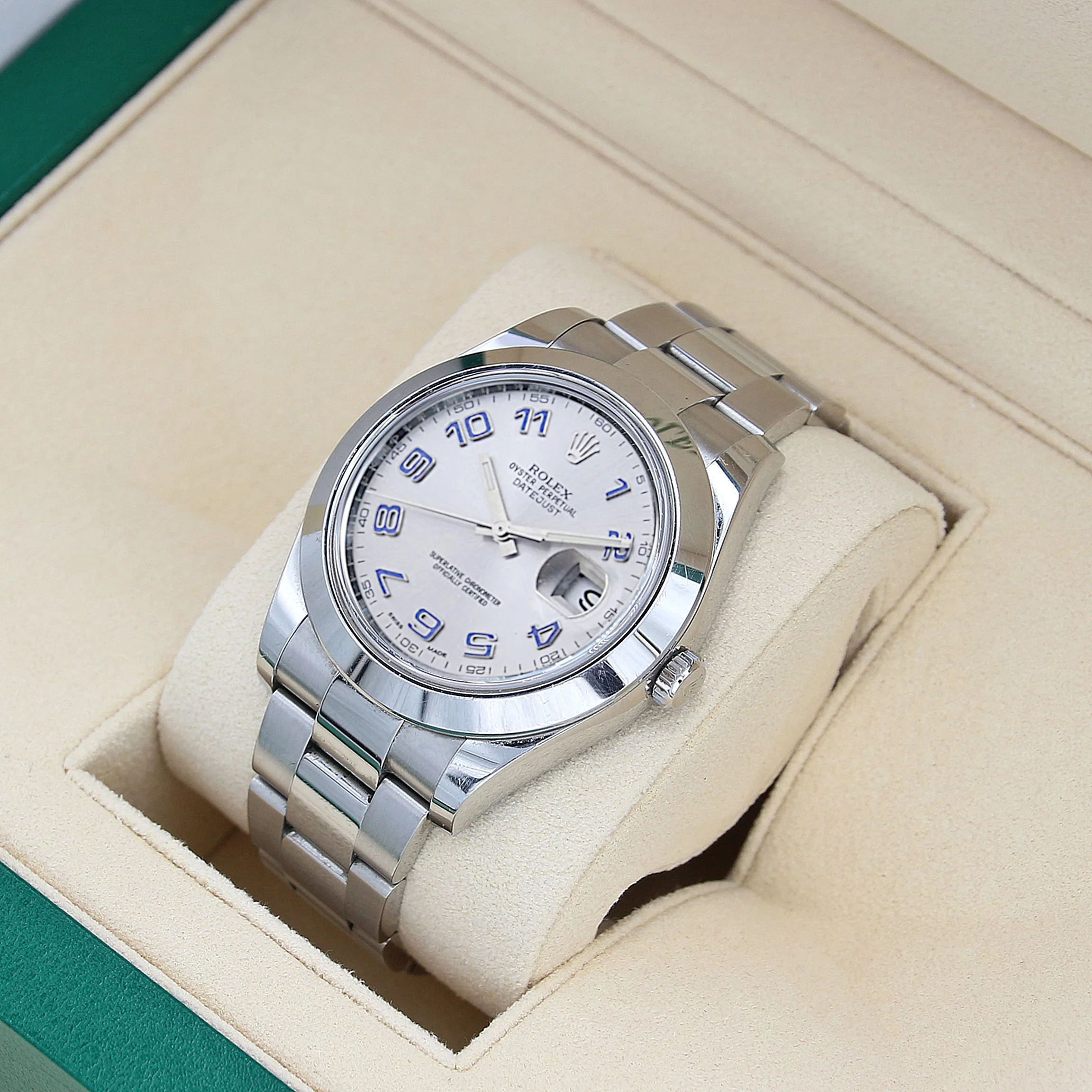 Rolex Datejust 41 ref. 116300 Silver with Blue Numeral Dial - Oyster Bracelet - Full Set - Image 2