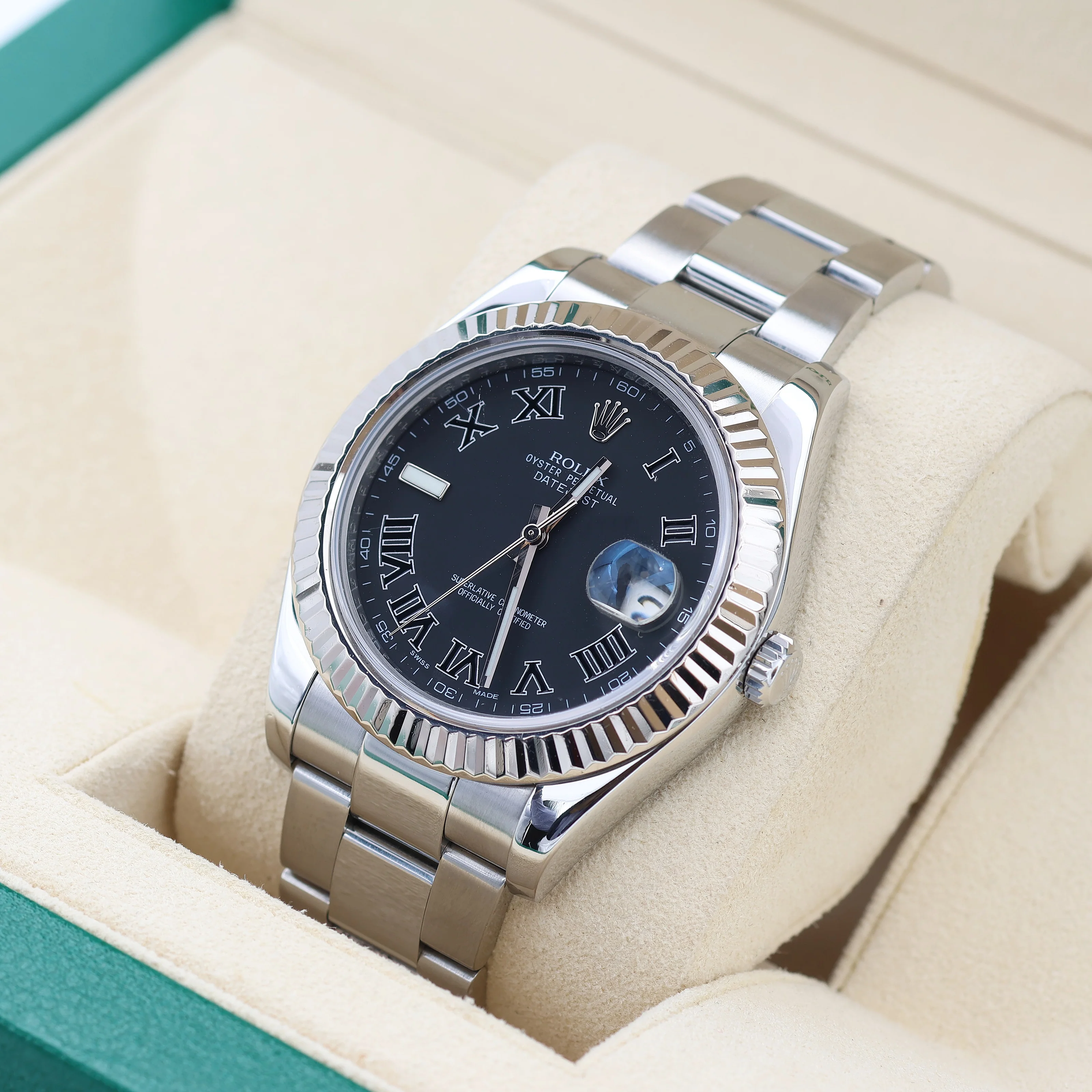 Rolex Datejust II ref. 116334 Black Roman Dial - Oyster Bracelet - Image 4